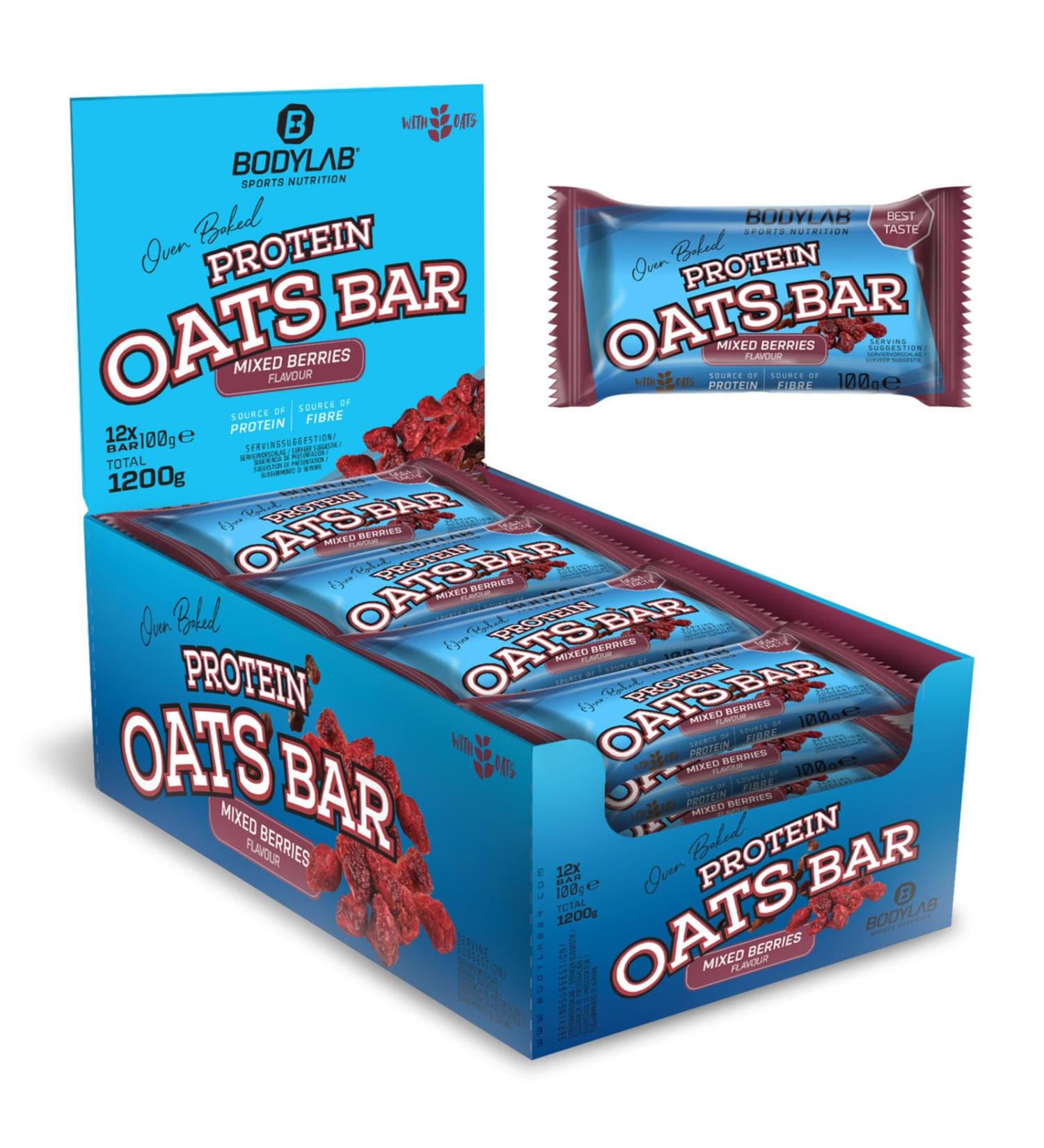 Buy BODYLAB24 Protein Oats Bar - Mixed Fruits (12 x 100g) | 50g Carbs & 15g Protein | Perfect Energy Bar for Pre/Post Workout Energy - Buy Online on GoSupps.com