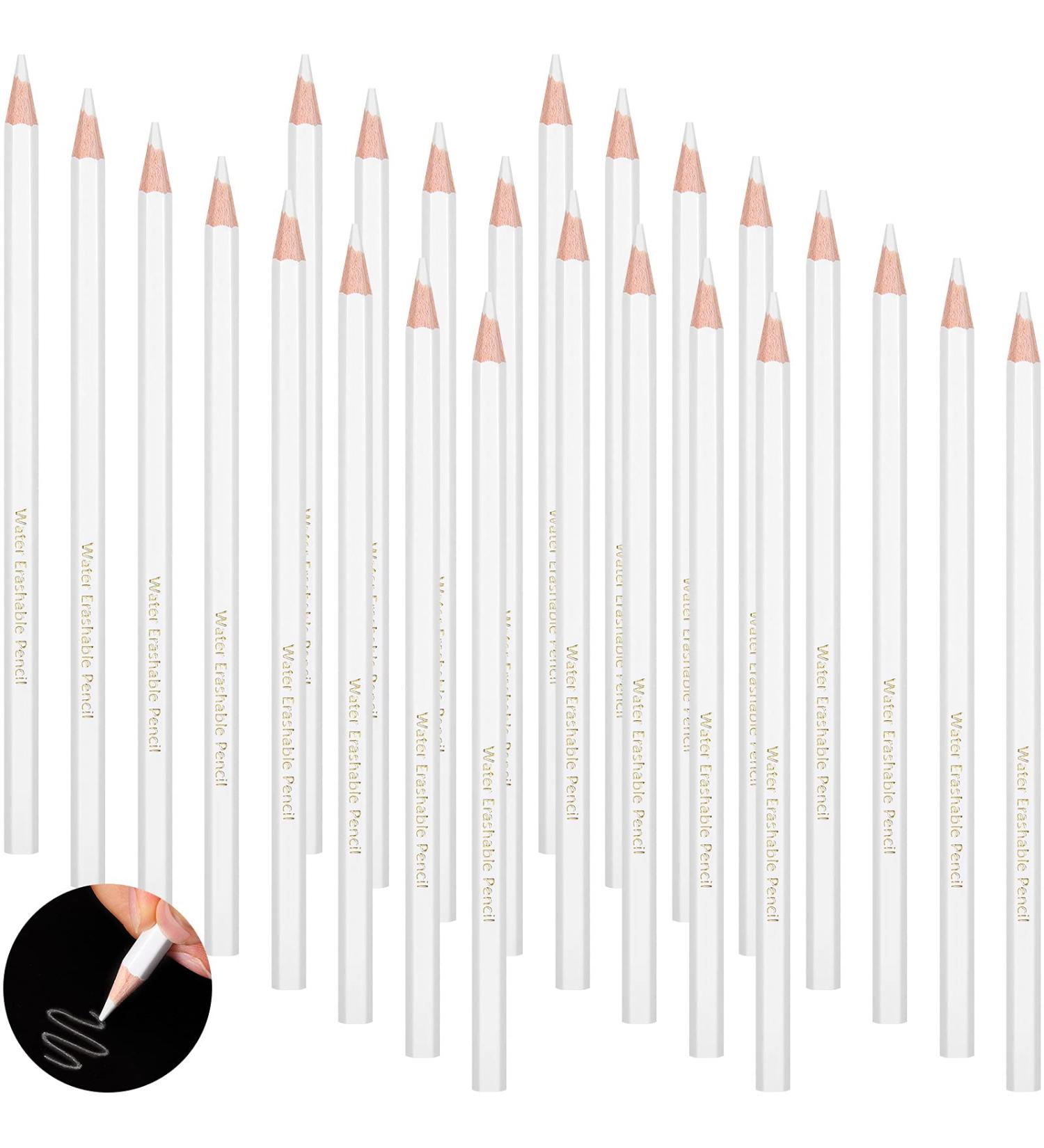 Sewing White Fabric Pencil Bulk 24 Pieces - Water Soluble Tailor Marker for Quilting & DIY Crafts - Buy Online on GoSupps.com