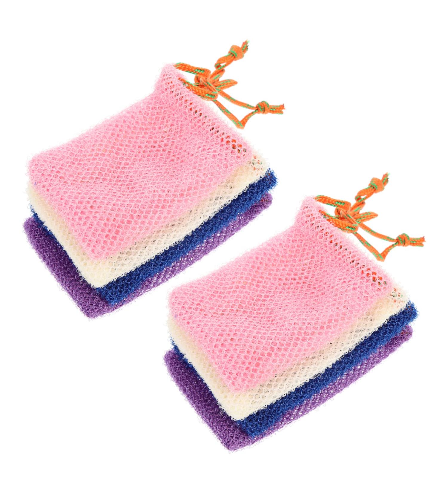 FOYTOKI 8pcs Soap Bag Foaming Net Mesh Soap Savers Pocket Organizer Pouch Bath Scrubber Sisal Soap Bag Nylon - Buy Online on GoSupps.com