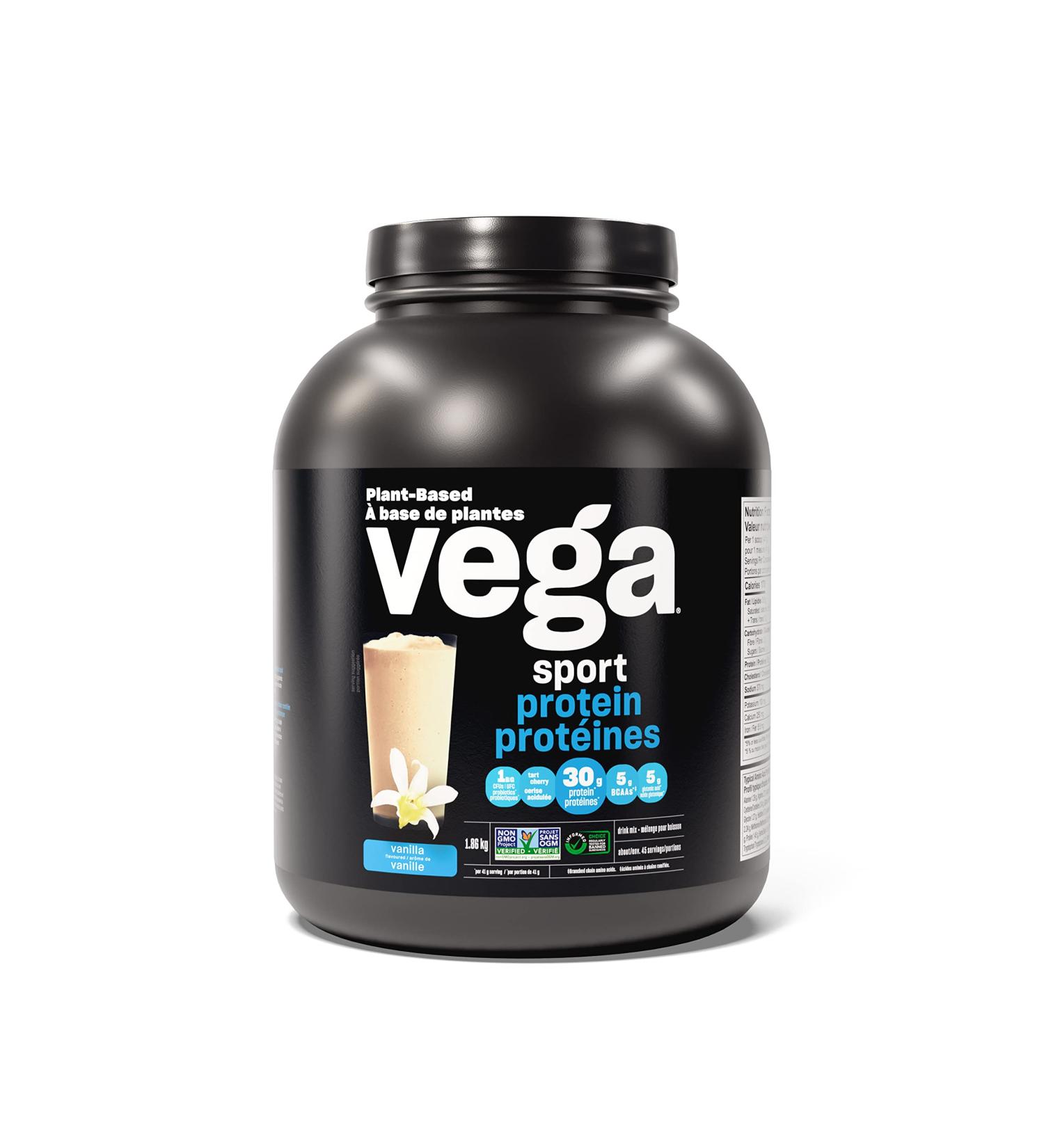 Vega Sport Protein Vegan Protein Powder Vanilla (45 Servings) BCAAs Amino Acid Keto Friendly Tart Cherry Gluten Free Non GMO Pea Protein for Women and Men (Pack of 1) (Packaging May Vary) Vanilla 45 Servings (Pack of 1) - Buy Online on GoSupps.com