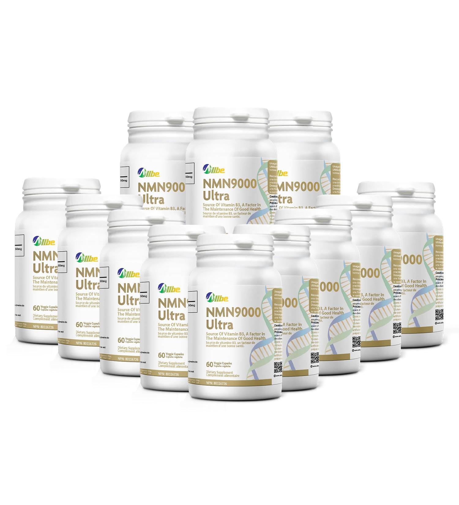 ALLBE NMN 9000 Ultra Capsules 12 Packs of 60 Nicotinamide Mononucleotide 150 mg Servings NAD+ Booster Supplement for Cellular Energy Metabolism Immunity and Healthy Aging (1 Pack x 60 Capsules) 60 count (Pack of 12) - Buy Online on GoSupps.com