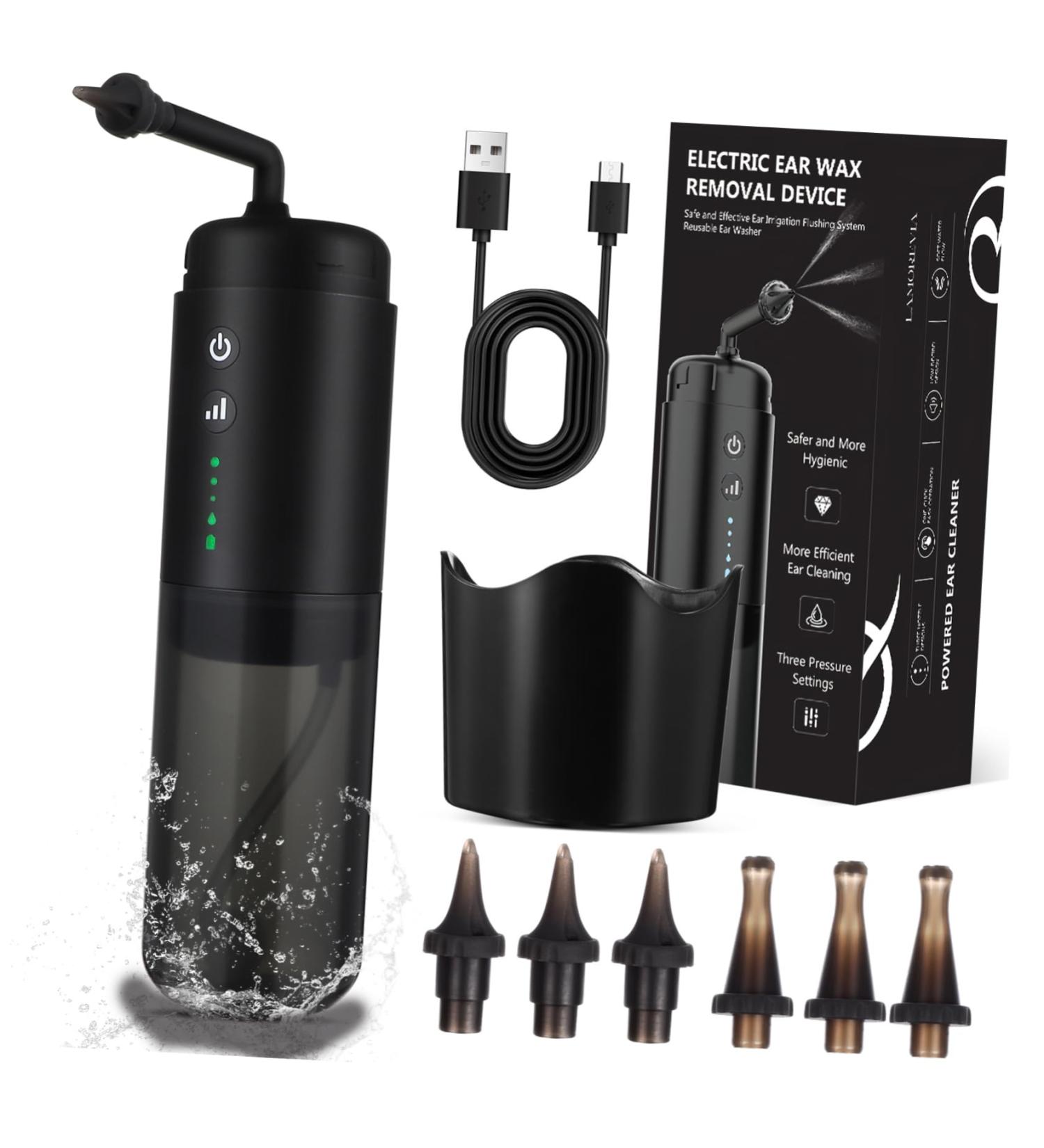 SOLUSTRE Automatic Electric Ear Cleaner Spray Ear Wax Removal Kit Pressure Modes Portable Design Multiple Nozzles Travel - Buy Online on GoSupps.com
