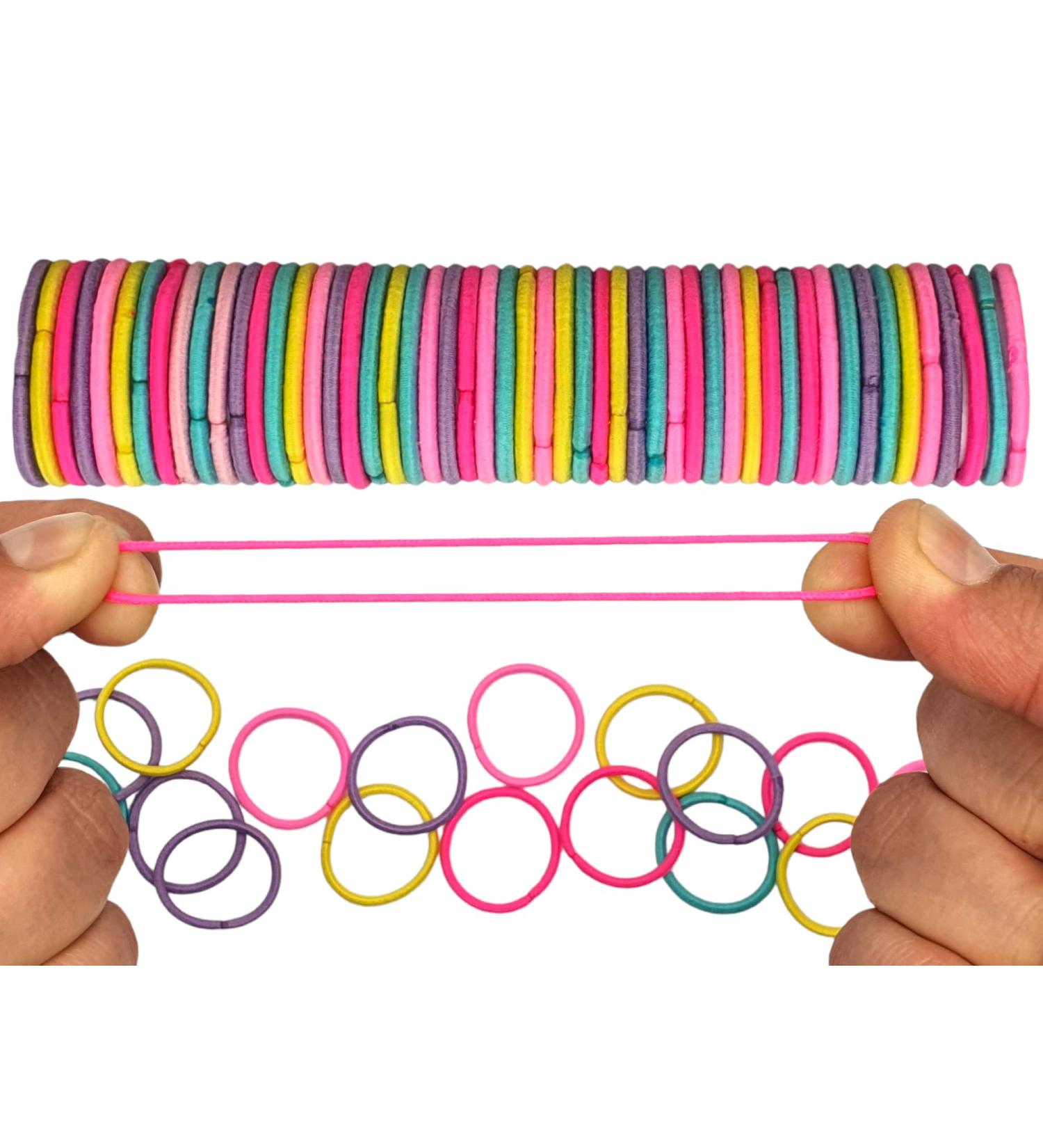 50 PCS Multi-Colored UNI Hair Bobbles Hair Ties Elastic Bands for Girls, Women - Ponytail Holders Set - Buy Online on GoSupps.com