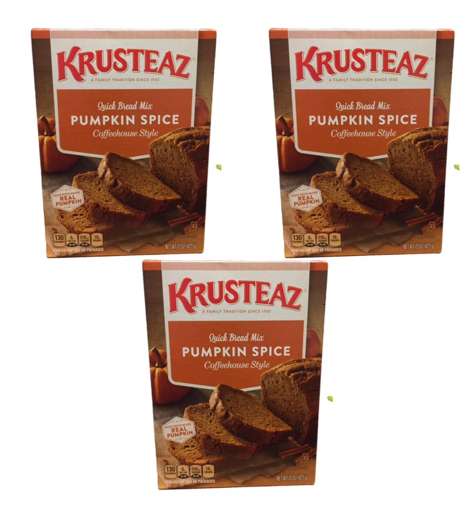 Krusteaz Pumpkin Spice Quick Bread Mix 15 oz - Pack of 3 - Buy Online on GoSupps.com