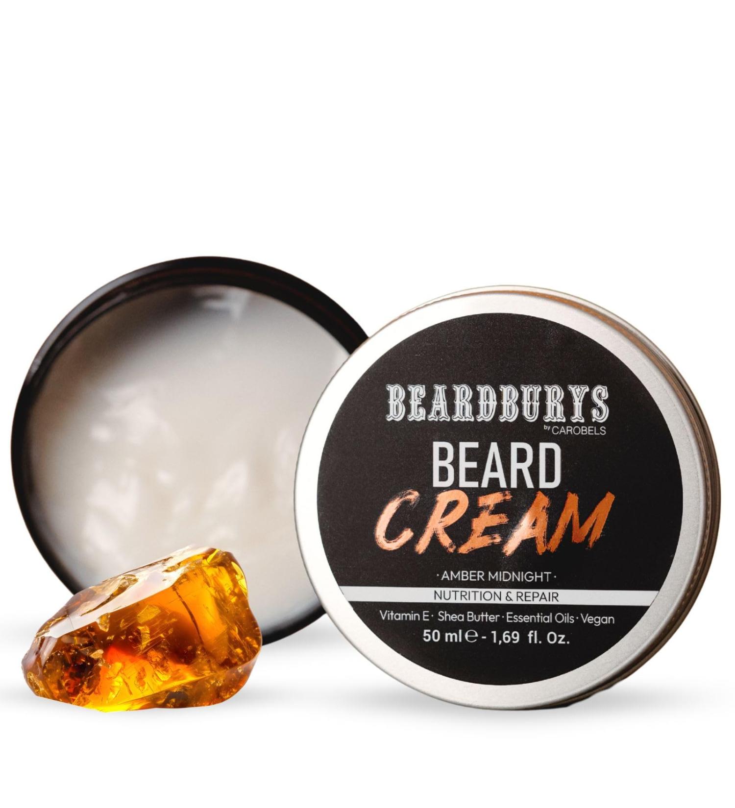  BY CAROBELS BEARDBURYS Beardburys Beard Cream | Men's Beard Moisturizing Conditioner Relieves Itching Soft and Healthy Beard with Vitamin E - Buy Online on GoSupps.com