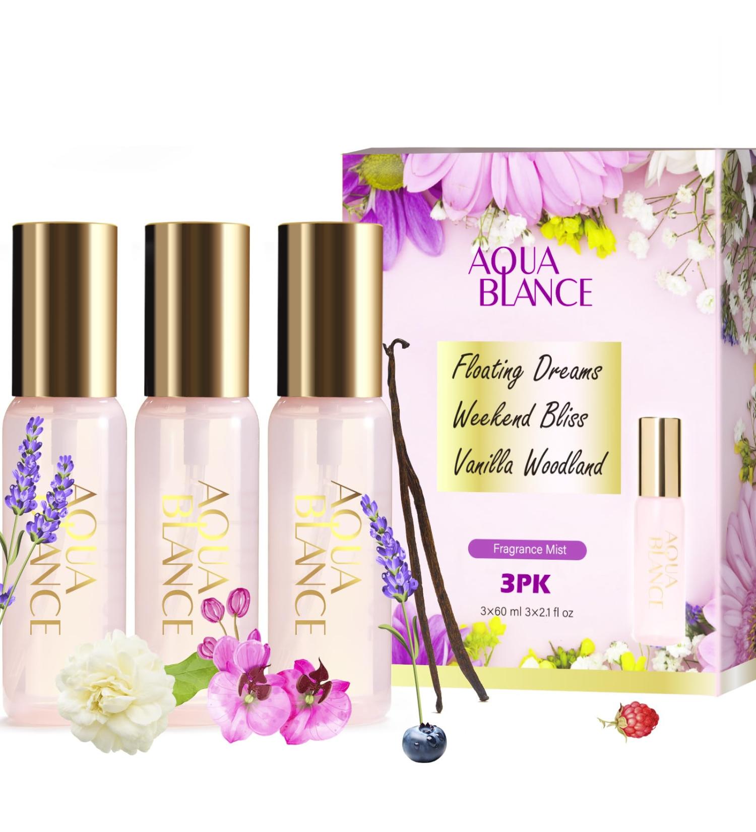 Body Spray Set for Women Each 60ml/2.1 FlOz Travel Size Womens Fragrance Body Spray Three Scents - Vanilla Woodland Lavender Jasmine Raspberry - Buy Online on GoSupps.com