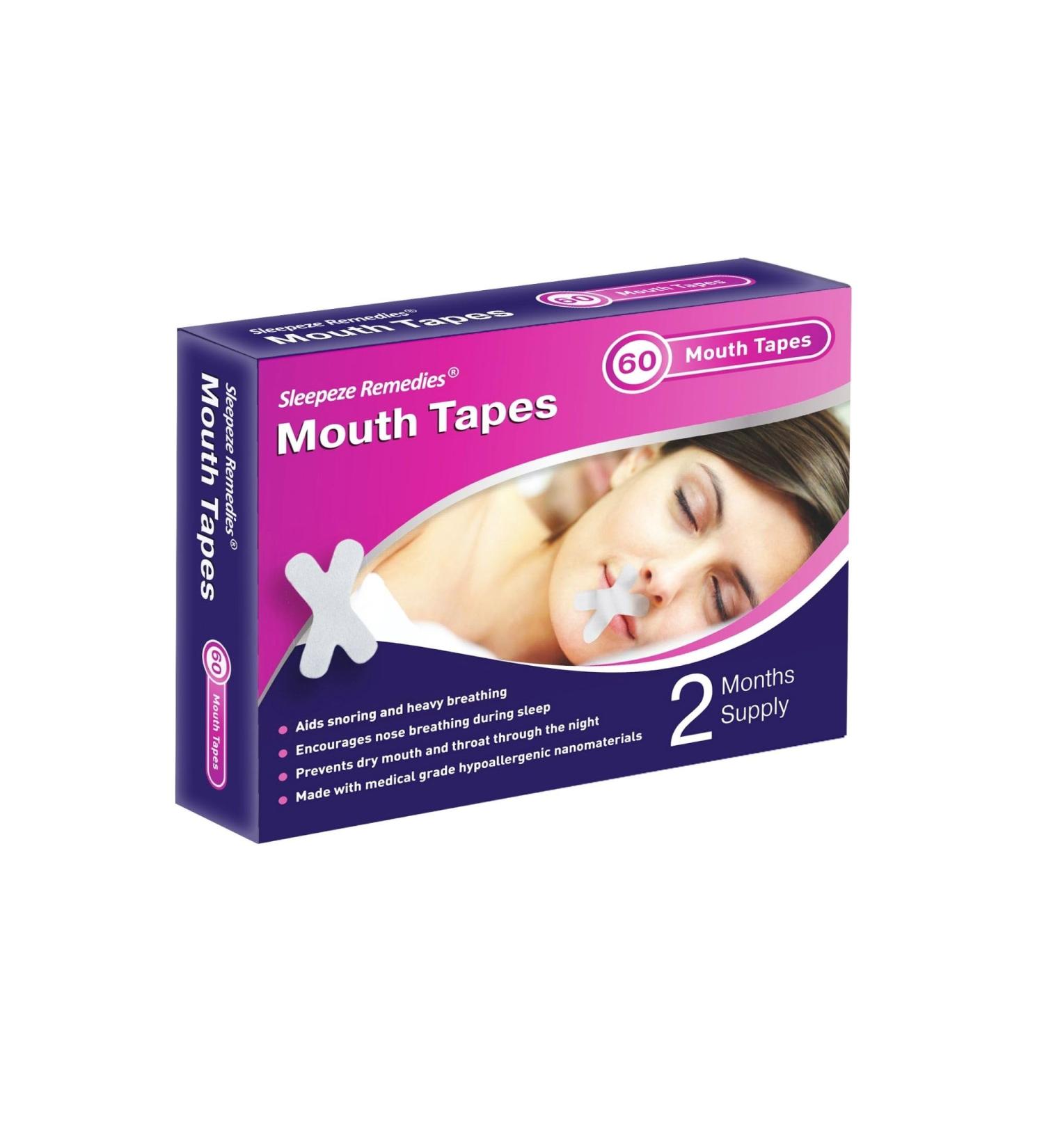 Sleepeze Remedies X Mouth Tape for Sleeping - 60 pcs | Snoring Stopper & Better Breathing Solution for Men & Women - Buy Online on GoSupps.com