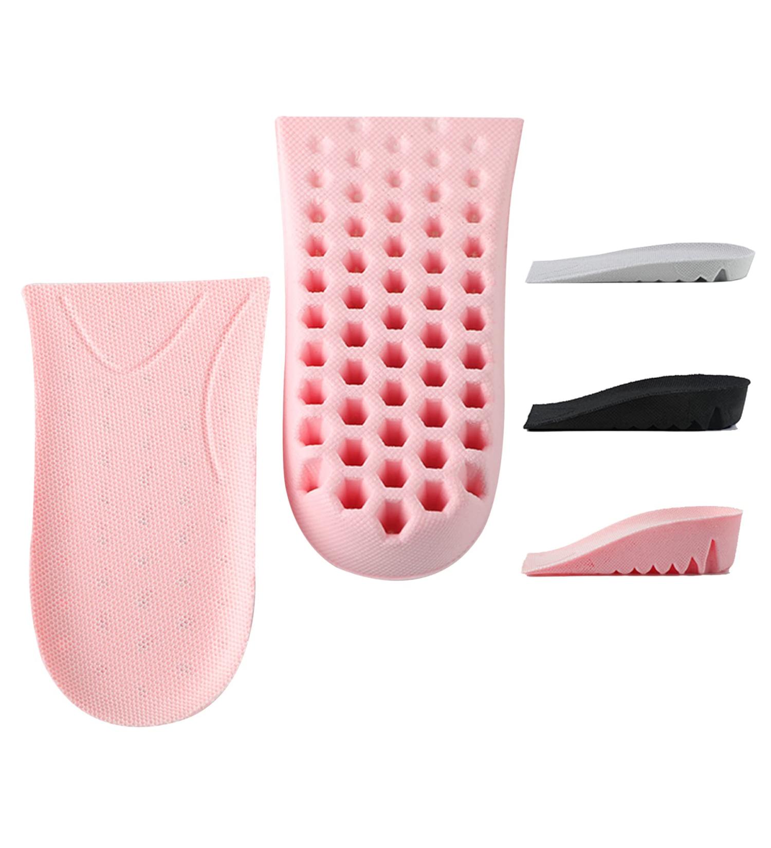LTOHOE Height Increase Insoles 1 Inch (Pack of 2) - Heel Lifts for Achilles Tendonitis and Leg Length Discrepancy - Taller Shoe Inserts - Men & Women - Pink - Buy Online on GoSupps.com
