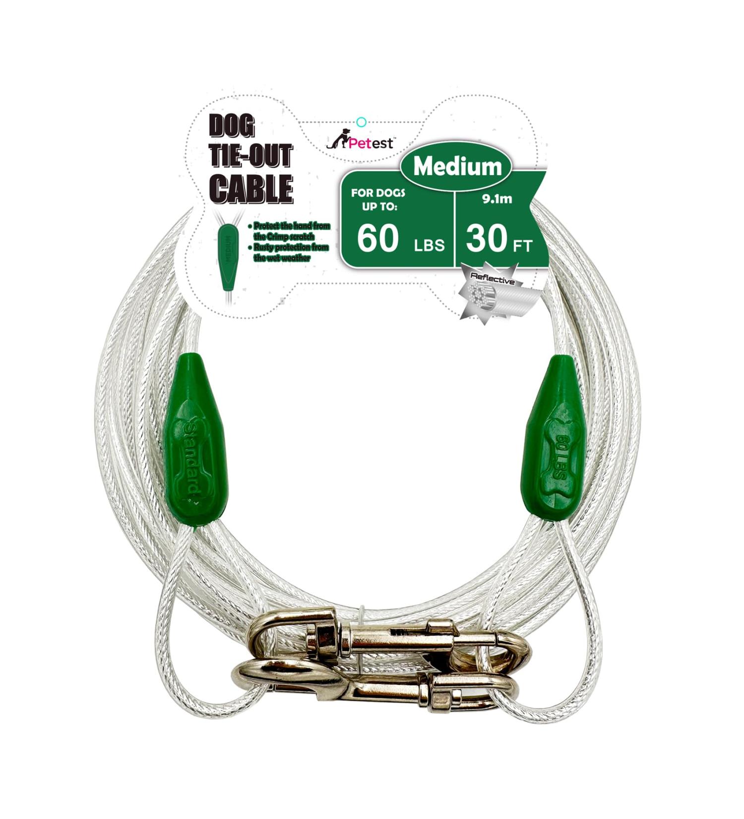 Petest Reflecting Integration for Dogs (Up to 250 lbs) - Durable Leashes in 10ft 15ft 25ft 30ft 40ft | Dark Green & Silver - Buy Online on GoSupps.com