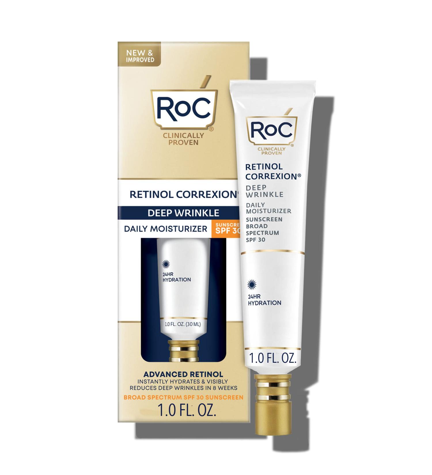 RoC Retinol Correxion Deep Wrinkle Daily Moisturizer SPF 30 - 1.0 fl oz for Anti-Aging & Sun Protection - Buy Online on GoSupps.com