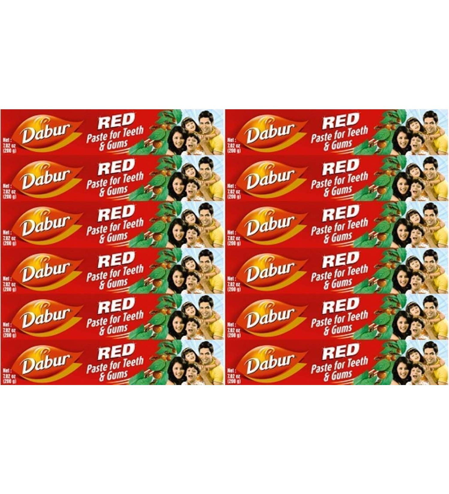 Dabur Dabur - Red Herbal Toothpaste - Pack of 12 x 100g Tubes