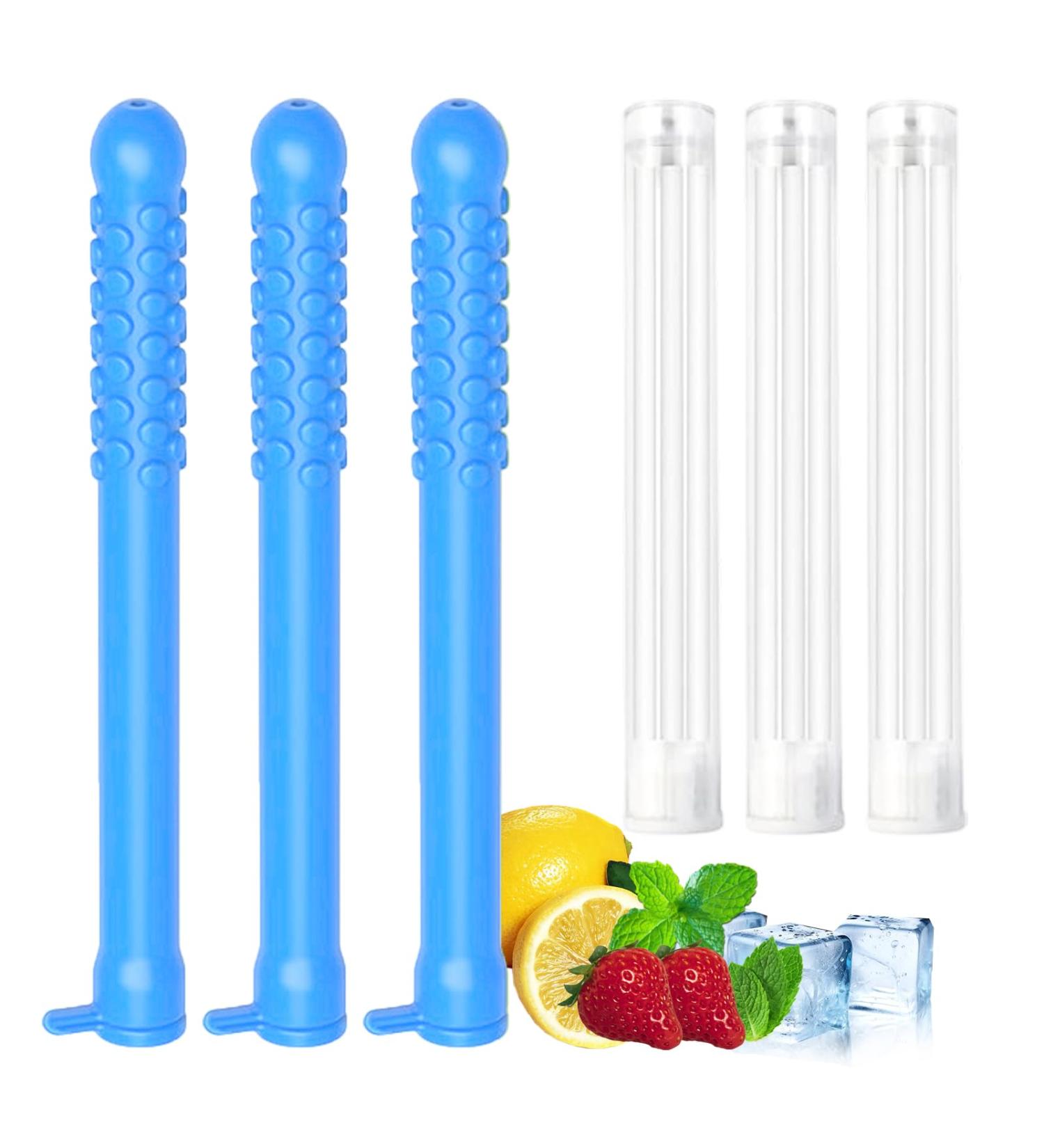 3Pcs Essential Oil Breath Stick for Fresh Breath Reusable Aromatherapy Breath Stick with 9 Replacement Cores Portable for Travel Office(Blue) - Buy Online on GoSupps.com
