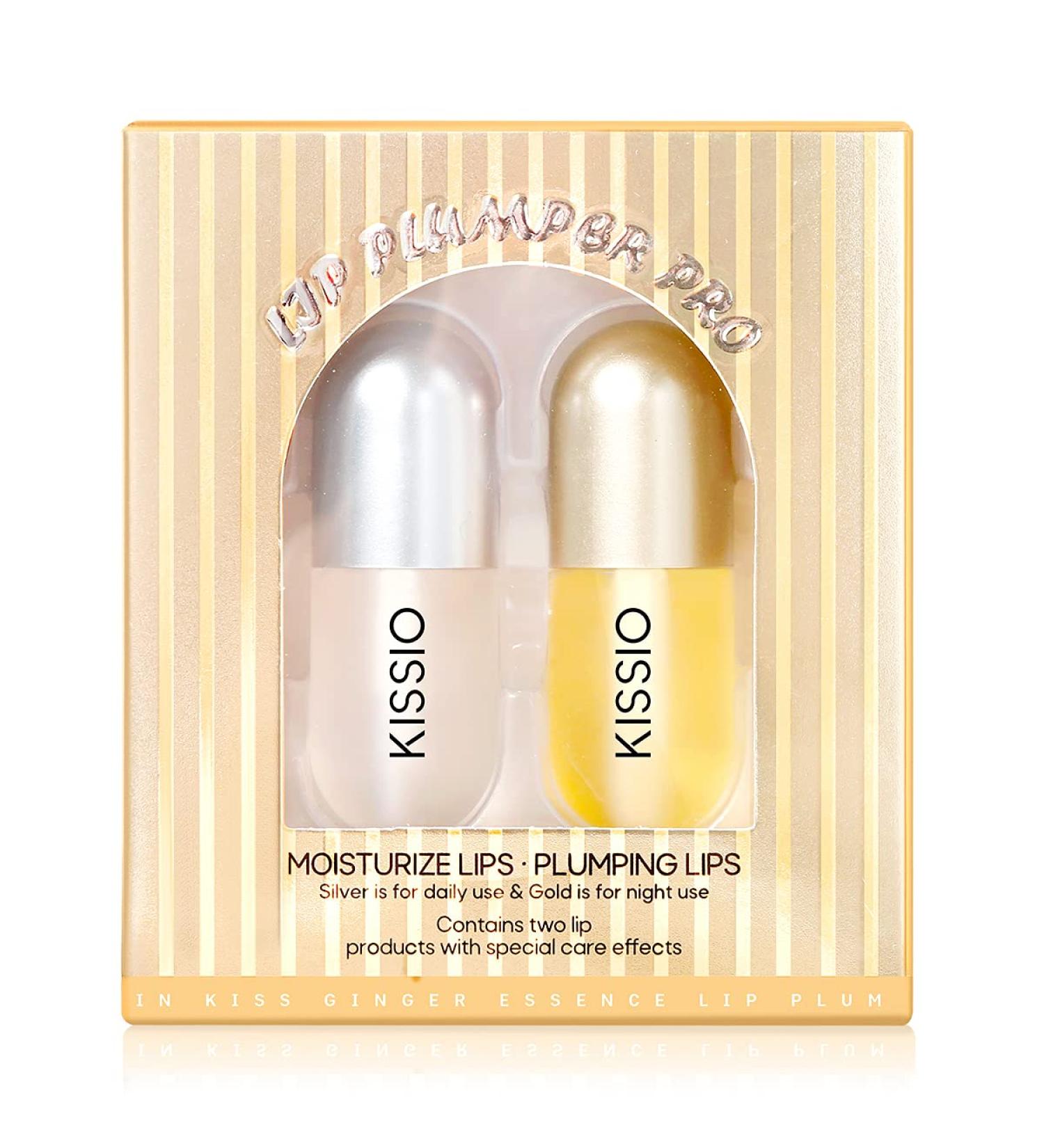 KISSIO Lip Plumper Set - Natural Lip Enhancer Serum and Plumping Balm for Hydrated Beauty Lips 5.5ml - Day And Night (05#) - Buy Online on GoSupps.com