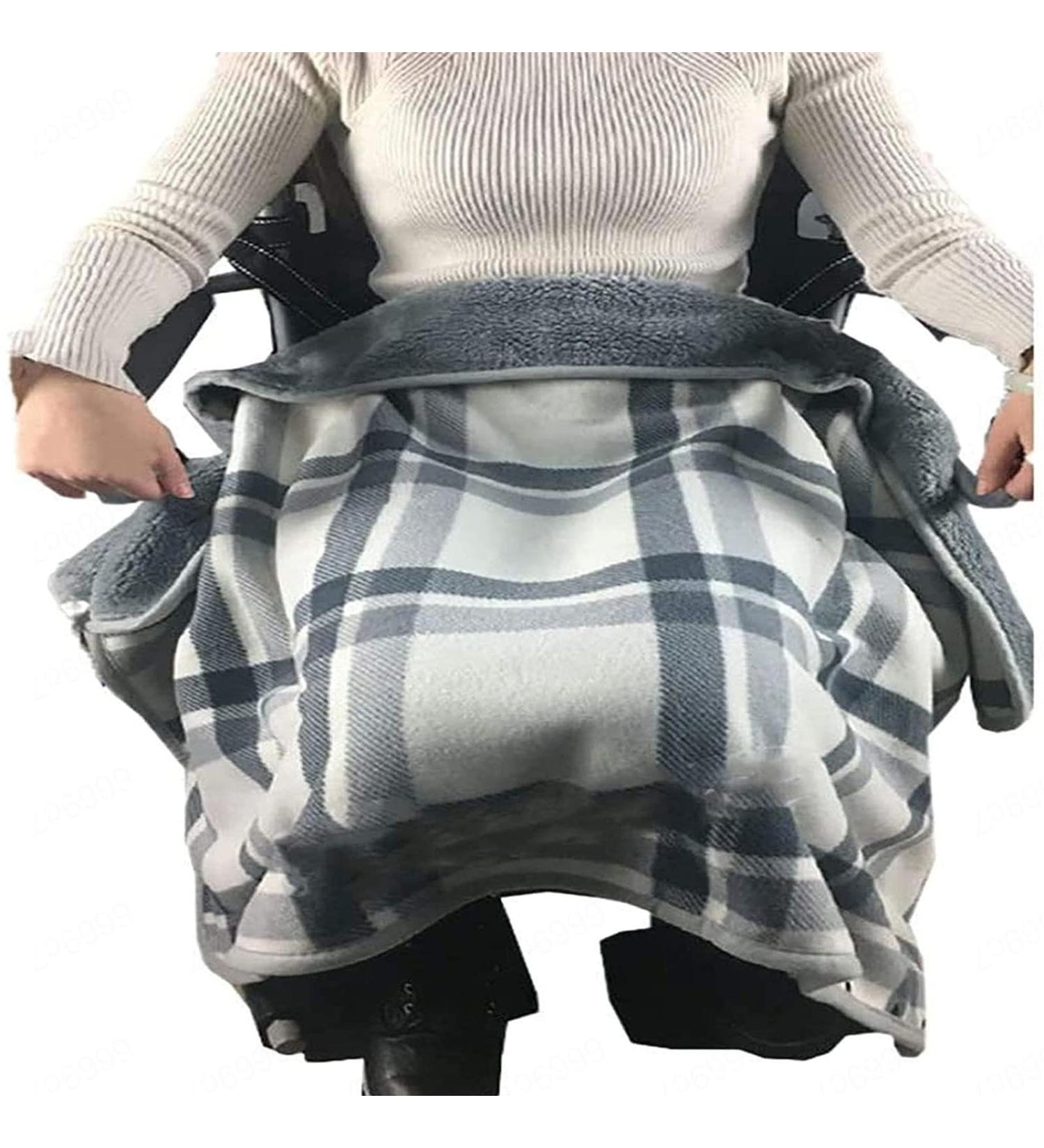 Wheelchair Accessory - Cozy Winter Wheelchair Blanket for Adults with Buttons Soft Super Warm Plush Sleeveless Blankets for Warm Gift - Buy Online on GoSupps.com