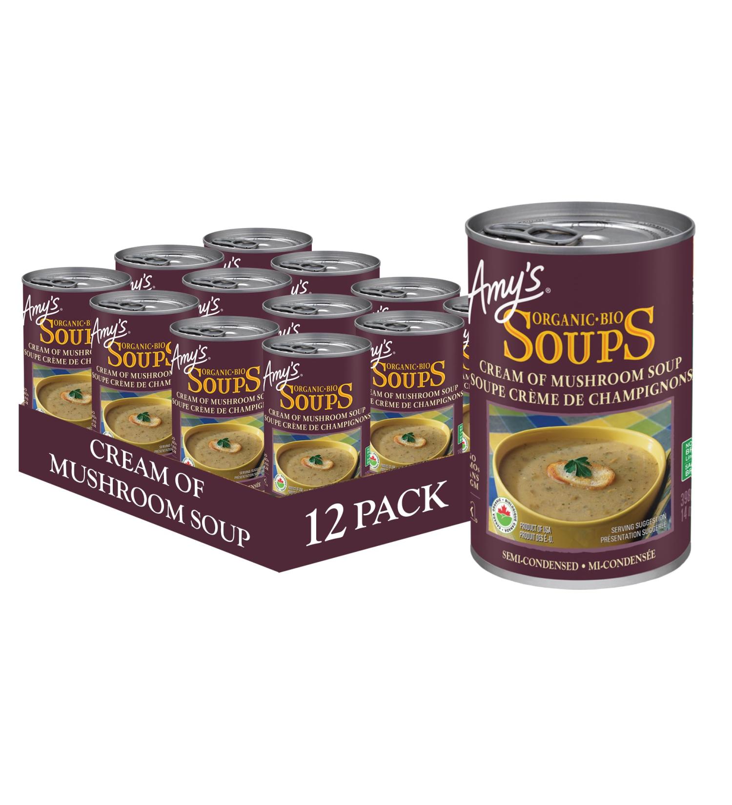 Amy s Kitchen Cream of Mushroom Soup Soy-Free Corn-Free Tree Nut-Free Kosher 12-pack (398ml per can) - Buy Online on GoSupps.com