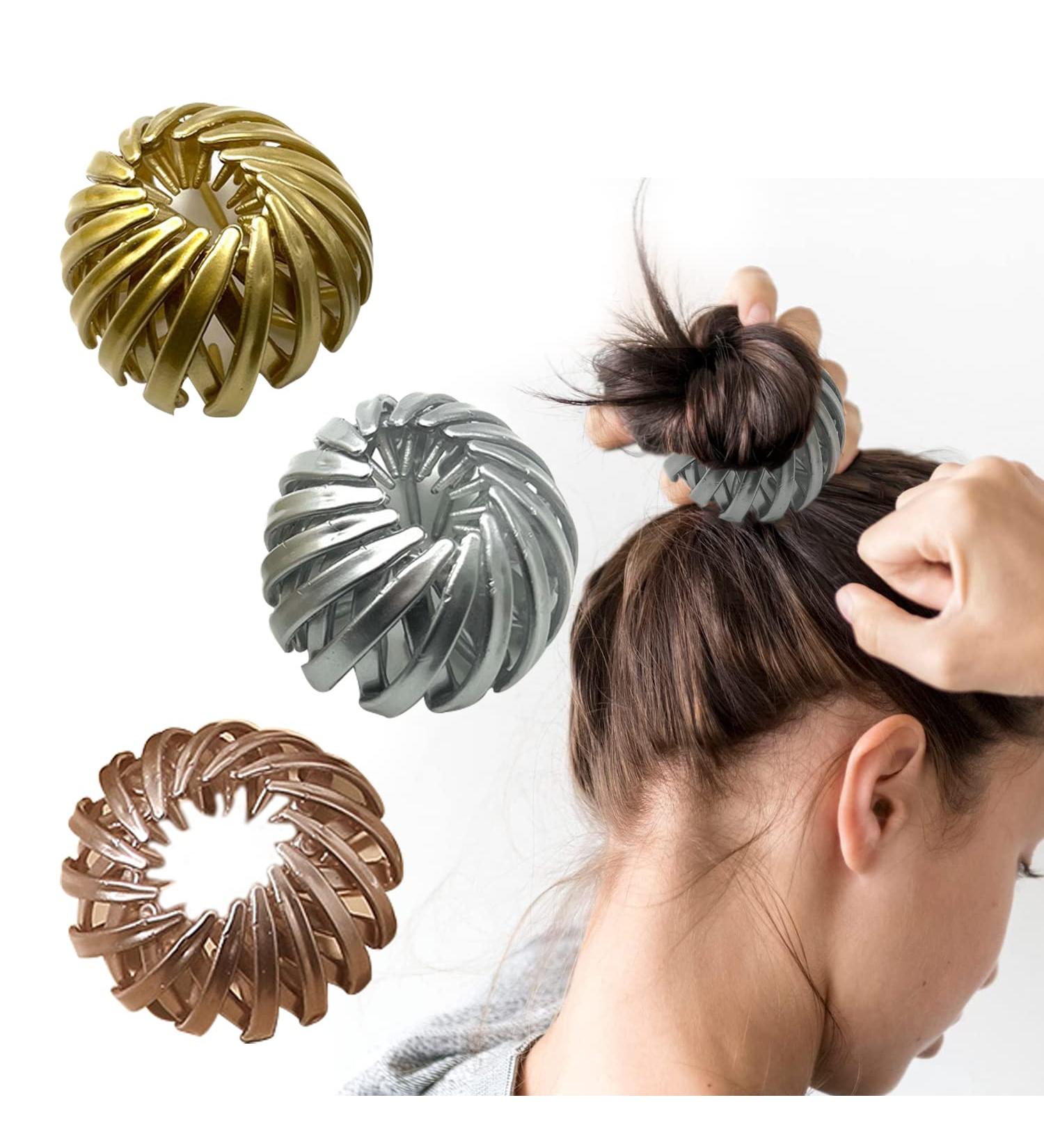 Luvadeyo Bird Nest Hair Clips - Women's Ponytail Holder & Hair Bobbles (3-Pack) in Gold Silver & Rose Gold - Perfect for Women & Girls - Buy Online on GoSupps.com