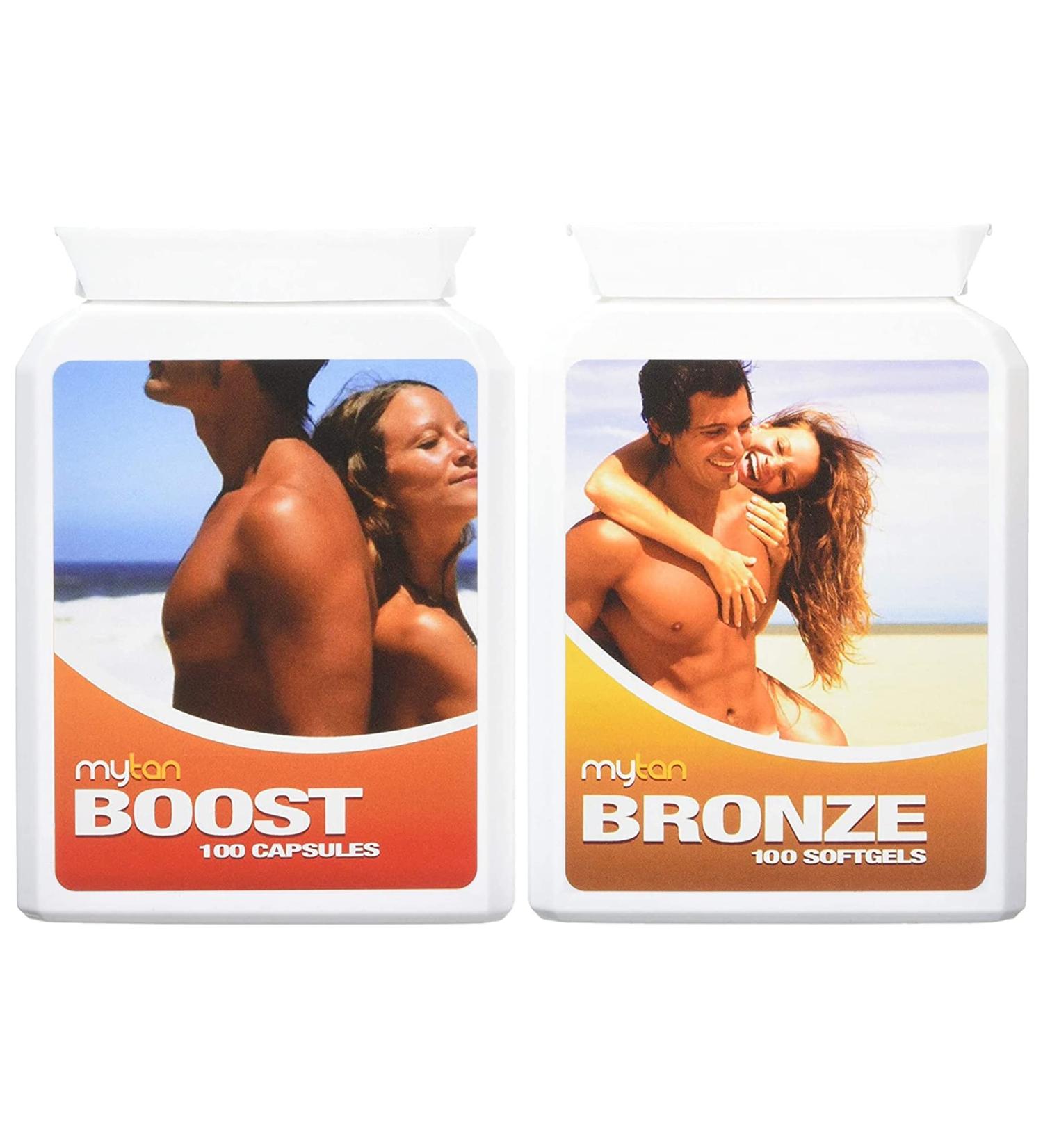 Bronze & Boost Tanning Pills - MyTan Ultimate Tanning Pack | Tan Faster, Darker, Longer - Buy Online on GoSupps.com