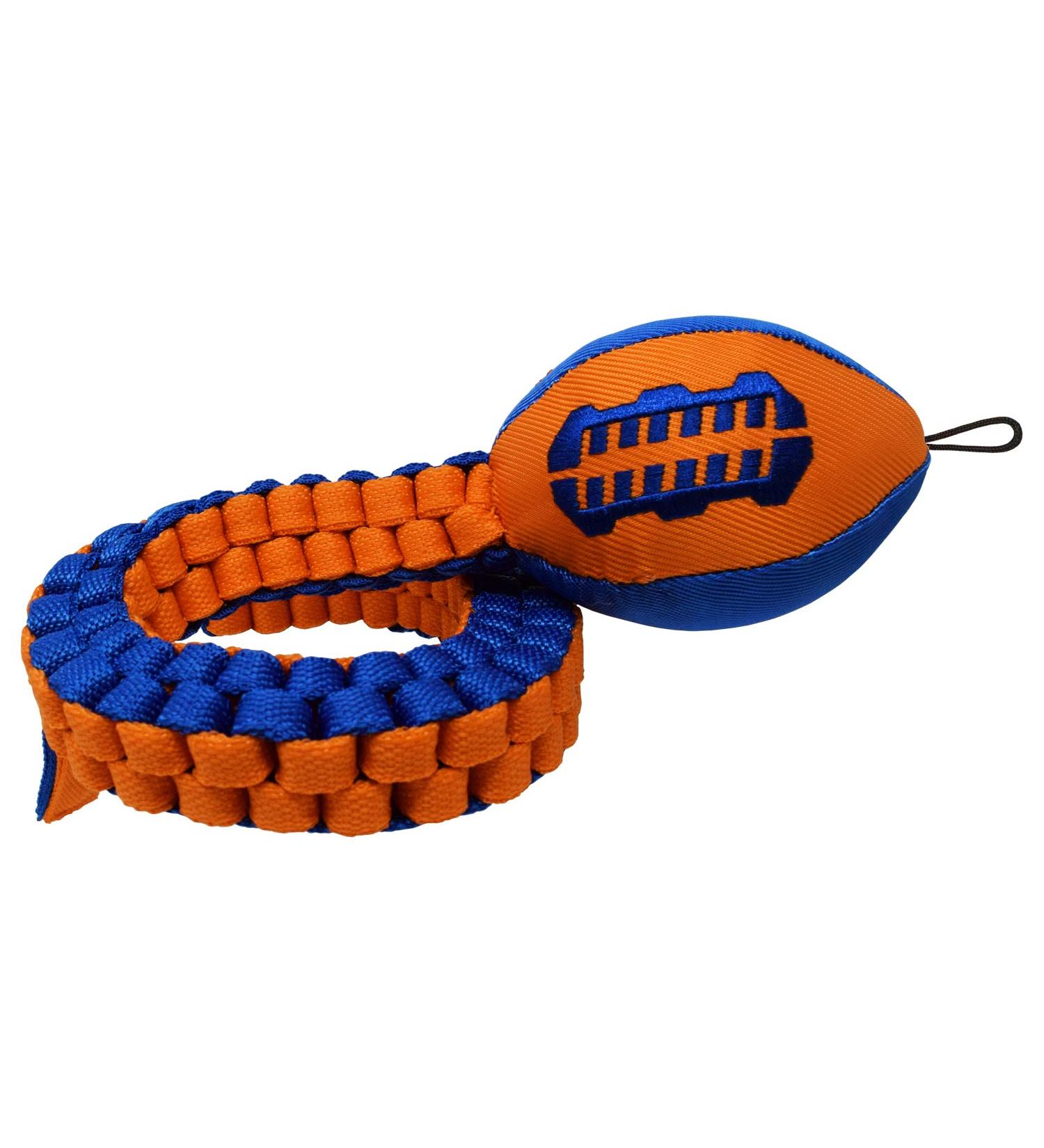 Nerf Dog Durable Toy 30 Tug Squeaking Football - Blue/Orange | Lightweight, Non-Toxic, BPA-Free - Buy Online on GoSupps.com
