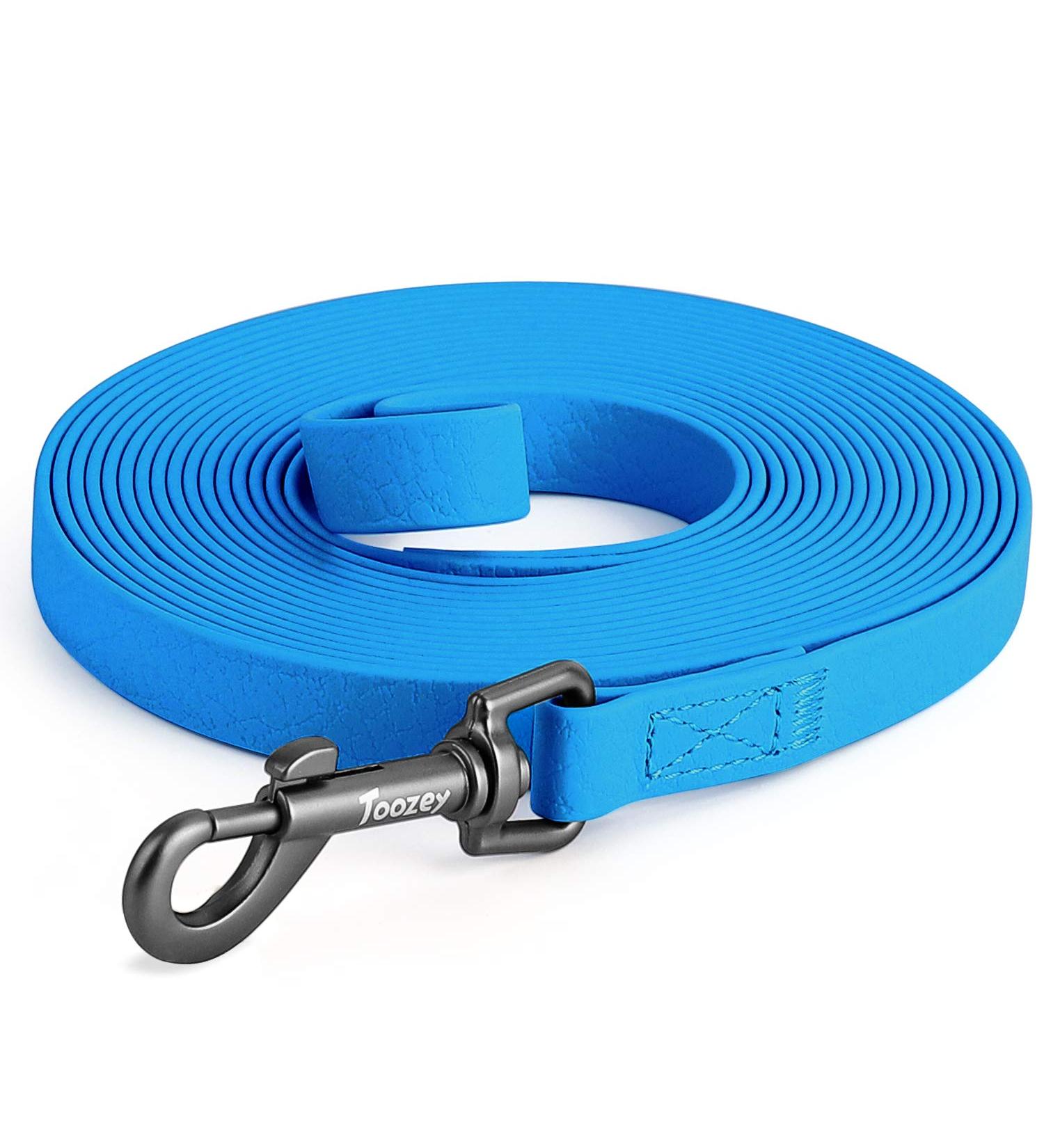 Toozey Waterproof Drag Line for Dogs - 5m/10m/15m/20m Training Leash with Hand Loop & Mains Bag - Durable Blue Leash for Large & Small Dogs - Buy Online on GoSupps.com