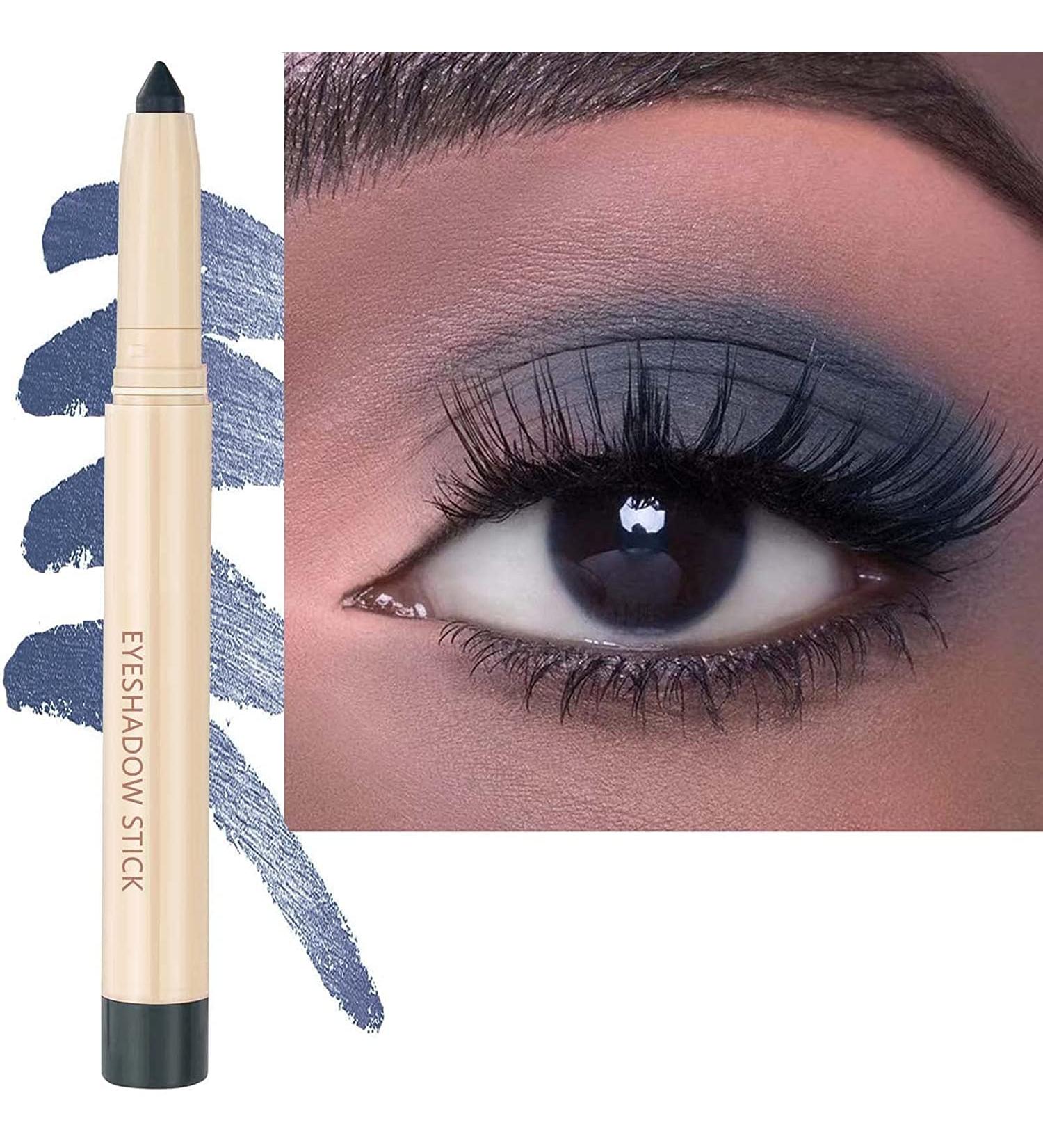Buy Waterproof Eyeshadow Pencil - Hypoallergenic Long Lasting Crayon & Matte Cream Eye Shadow Stick in Blue Grey B-22 | International Shipping - Buy Online on GoSupps.com