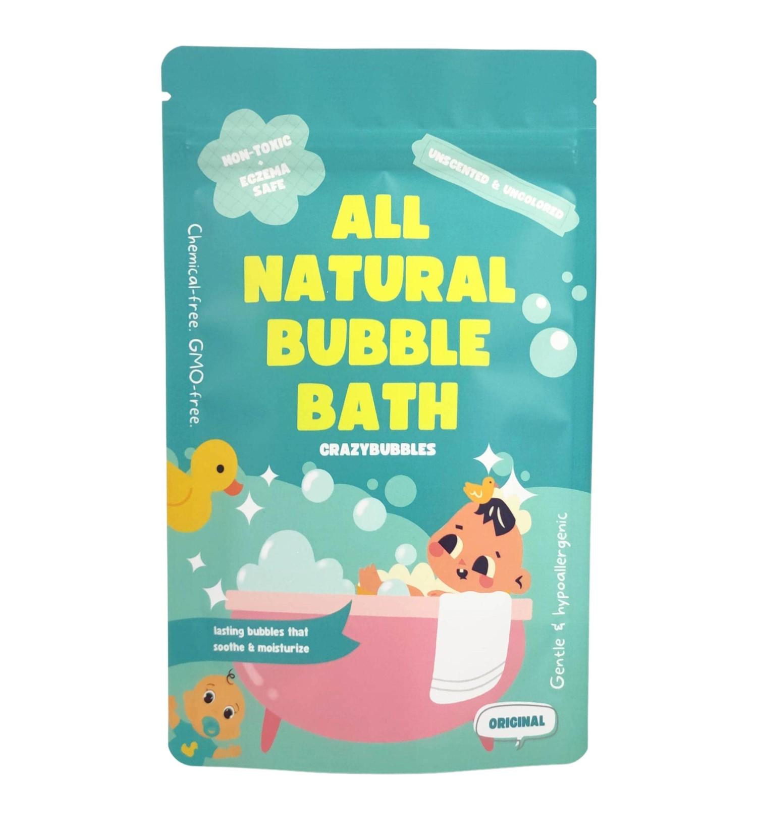 CrazyBubbles All Natural Bubble Bath for Baby & Kids - Hypoallergenic & Eczema Safe - Unscented with Colloidal Oats - 200g - Buy Online on GoSupps.com