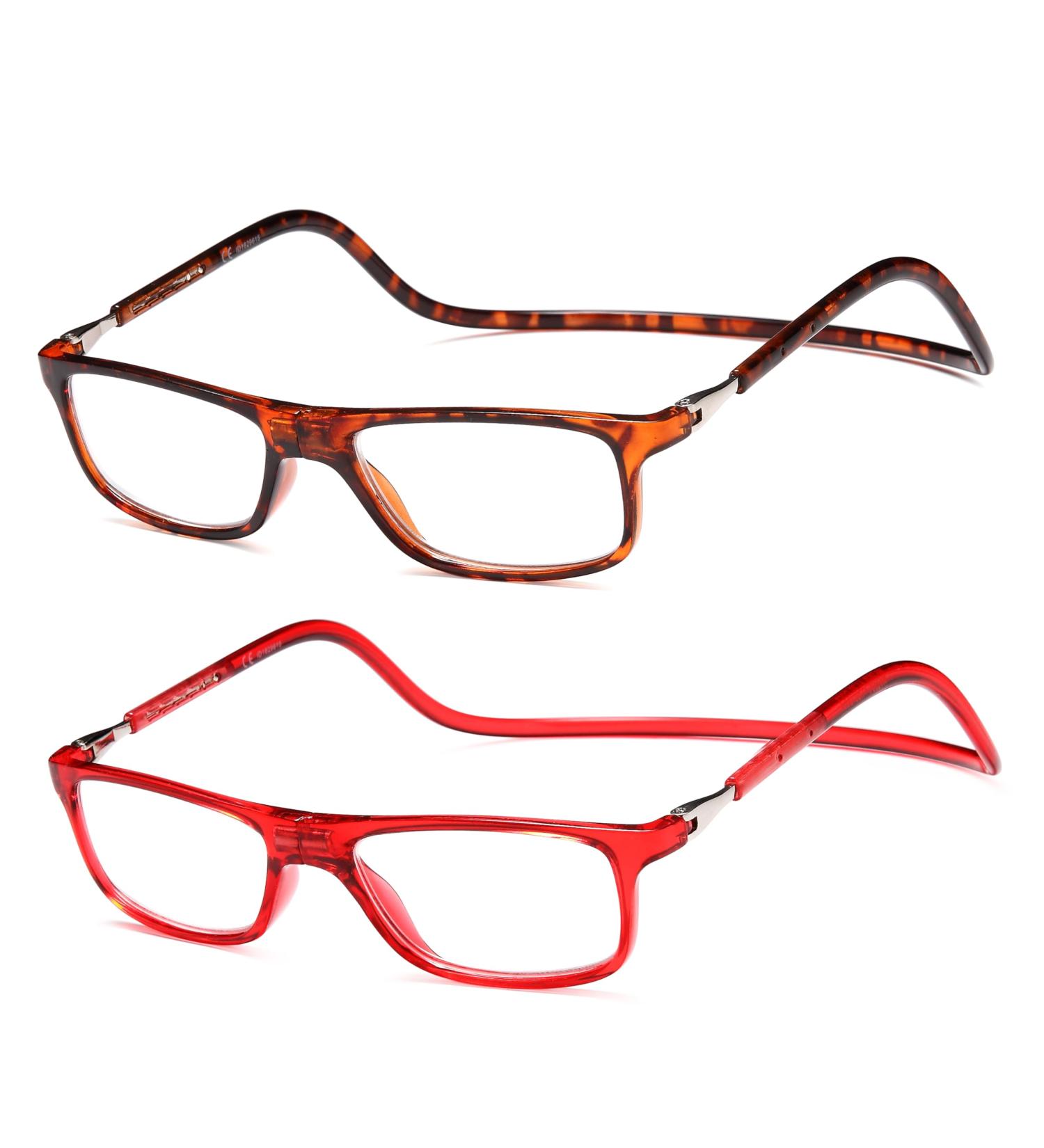 New Vision NV2904 Reading Glasses 2 Pack - Magnetic Closure Lightweight 2.5x Reading Aid for Men & Women - Buy Online on GoSupps.com