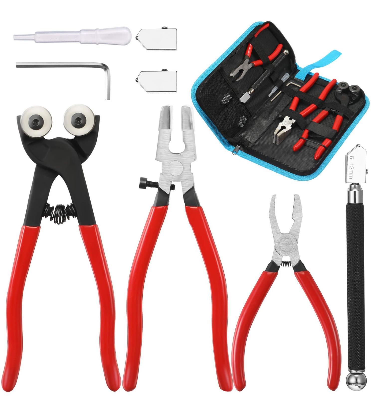 8 Pieces Glass Mosaic Cutter Kits  Including Wheeled Glass Tile Nipper  Glass Running Plier  Breaking Plier  Hex Wrench and Pencil Style Oil Feed Glass Cutting Tool  2 Blades and Oil Dispenser - Buy Online on GoSupps.com