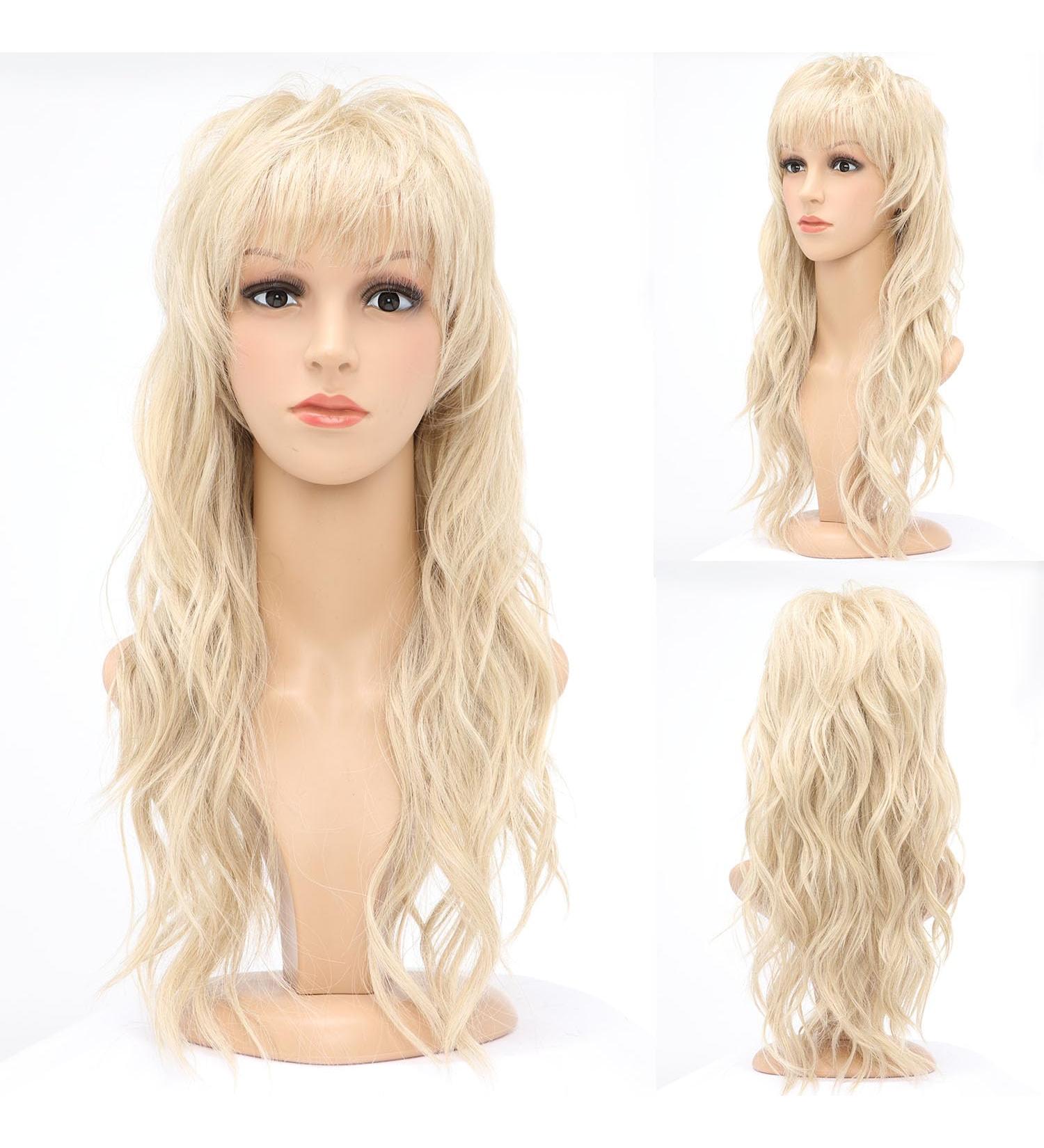 Blonde Mullet Wig for Women - 22 inch Long Synthetic Pixie Cut with Bangs and Fringe for Party and Cosplay - Buy Online on GoSupps.com