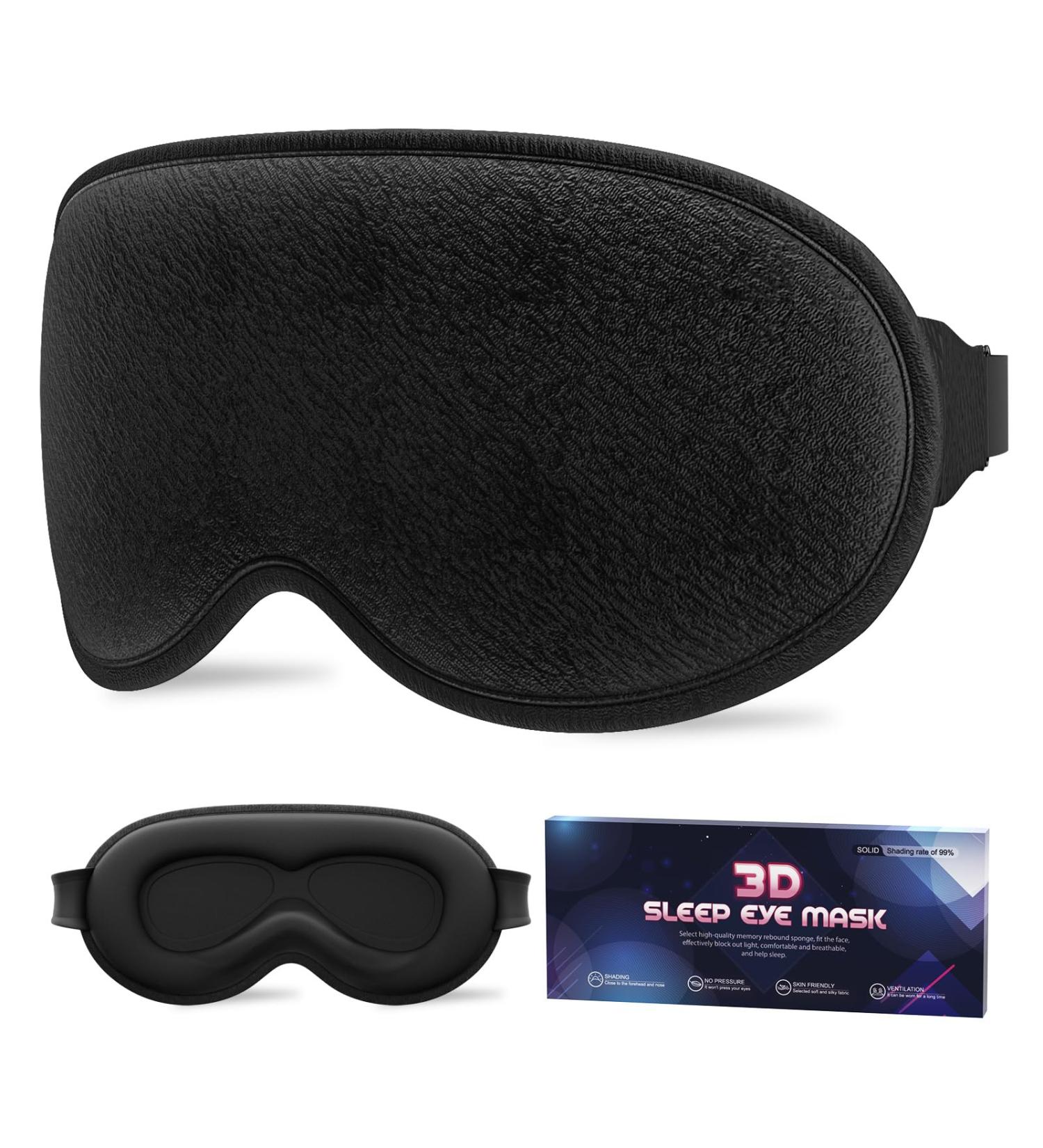 3D Contoured Sleep Mask for Side Sleepers Zero Eye Pressure Adjustable Strap Light Blocking Mask for Women - Ideal for Travel & Stress Relief - Buy Online on GoSupps.com