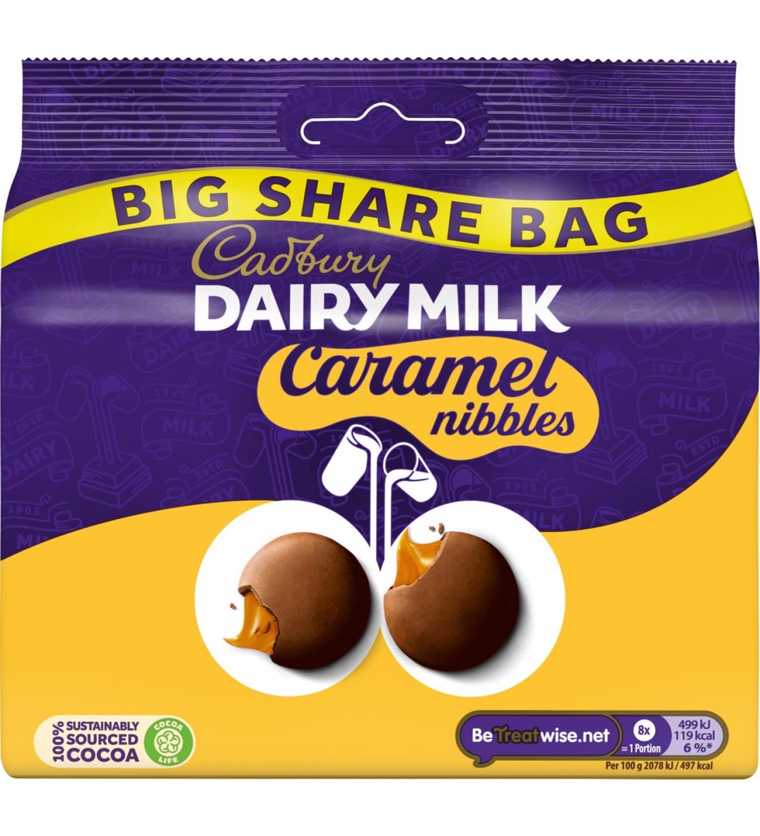 Cadbury Dairy Milk Caramel Nibbles Chocolate Bag 186g 186g (Pack of 1) - Buy Online on GoSupps.com