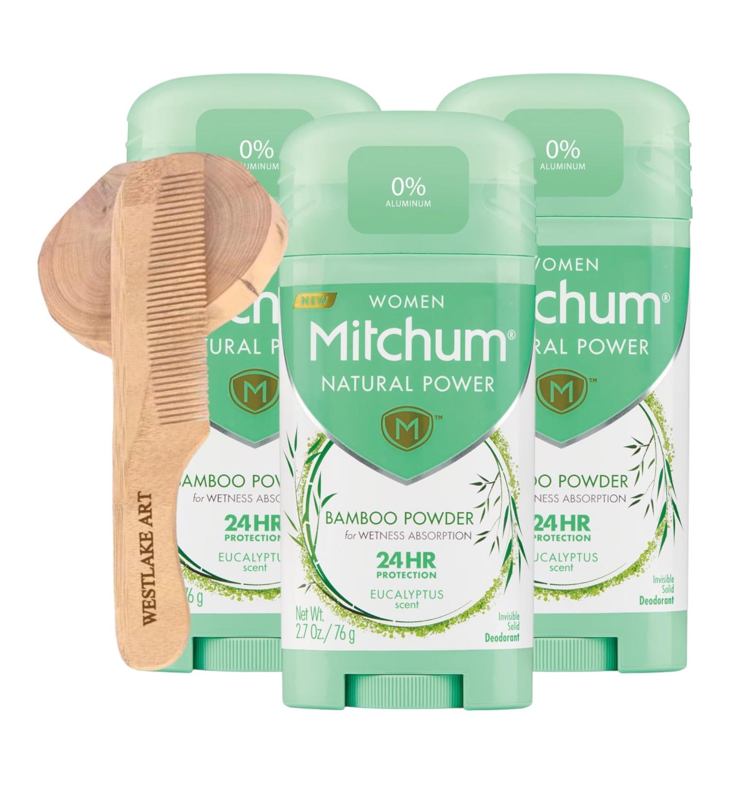 Natural Power Eucalyptus Deodorant 2.7 Oz | Aluminum-Free Long-Lasting Plant-Based | Bundle with Wooden Comb - Pack of 3 for Women - Buy Online on GoSupps.com