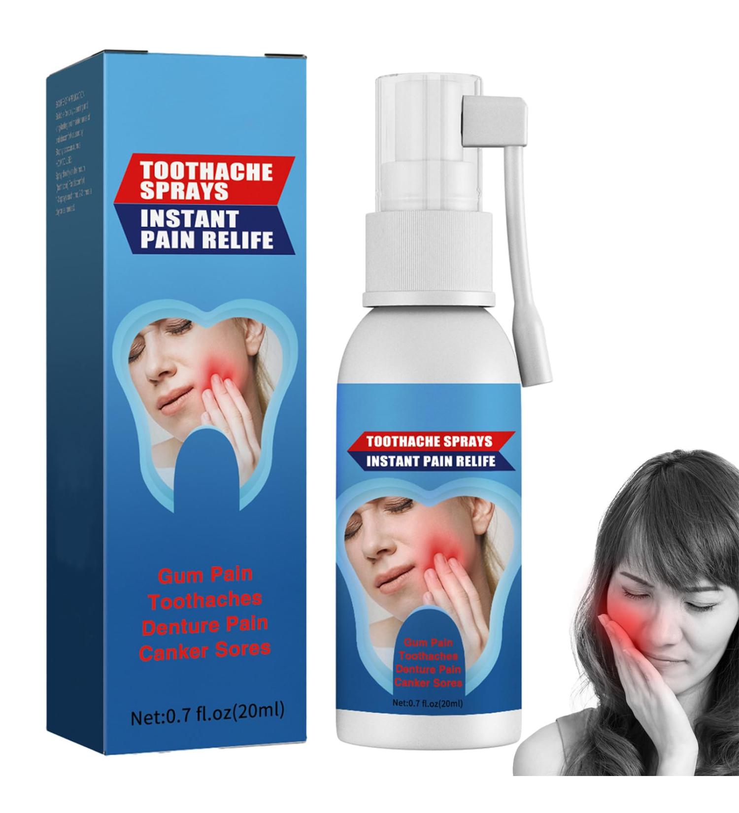 Toothache Relieving Spray Toothache Pain Relief for Adult Oral Care Spray Pain Relief for Toothache Toothache Gum Pain Spray for Teeth Health Portable Toothache Care Spray - 20ML - Buy Online on GoSupps.com