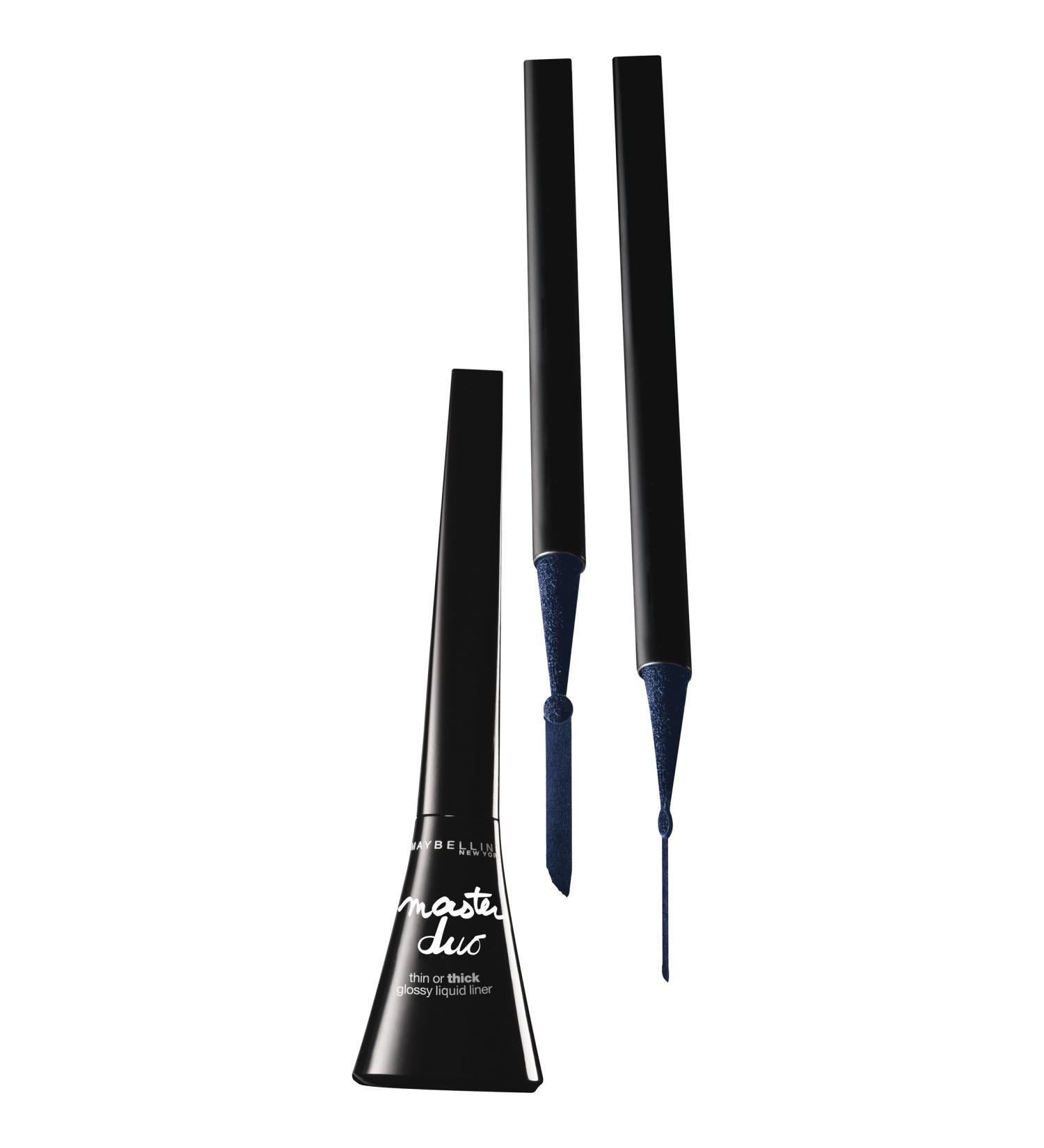 Maybelline New York Eye Studio Master Duo Glossy Liquid Liner  Navy Gleam  0.05 Fluid Ounce