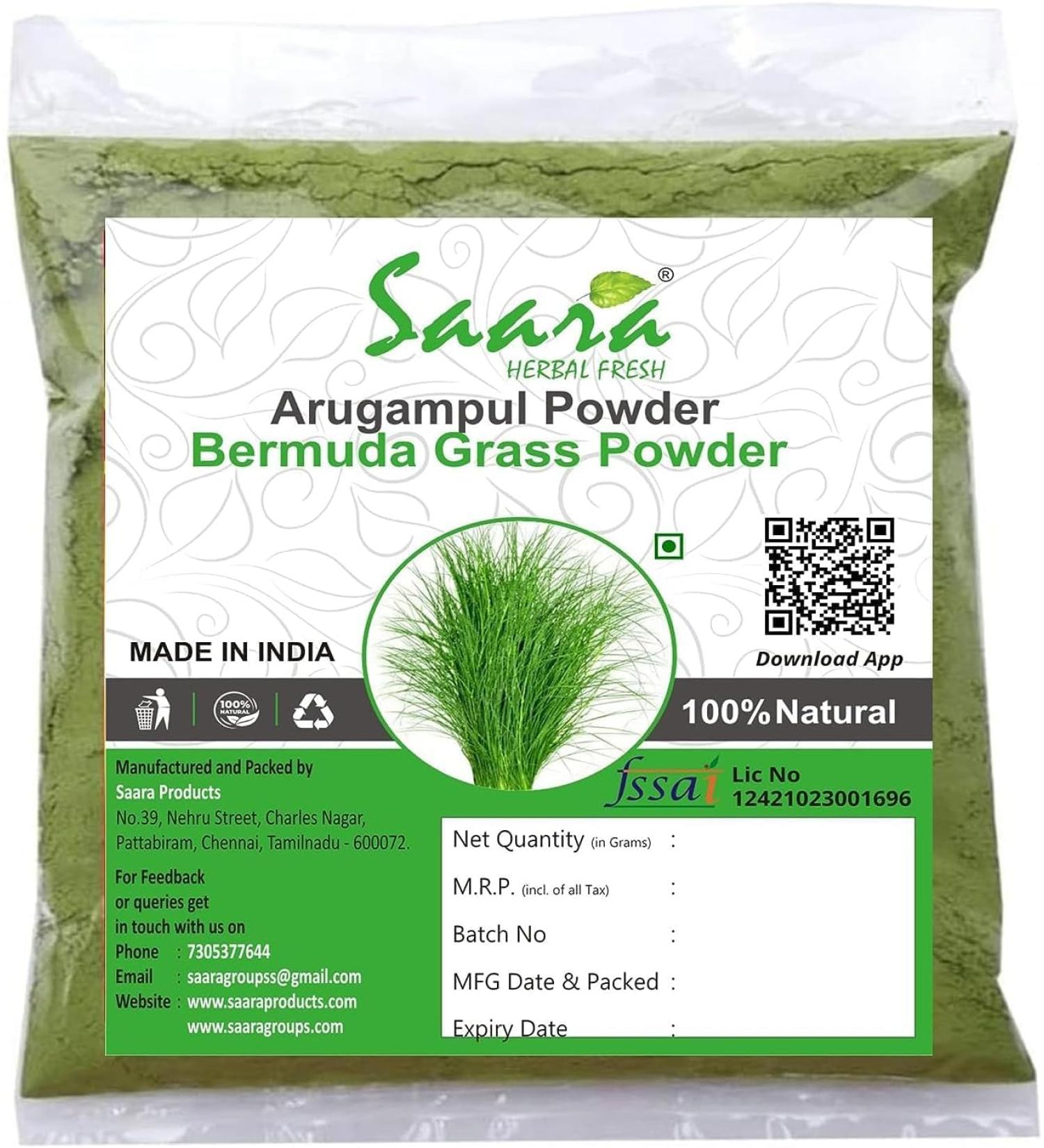 Rise Arugampul Powder Bermuda Grass Bahama Grass Indian Doab Doob Grass powder Useful for weight loss 100g (Pack of 1 X 100g) - Buy Online on GoSupps.com