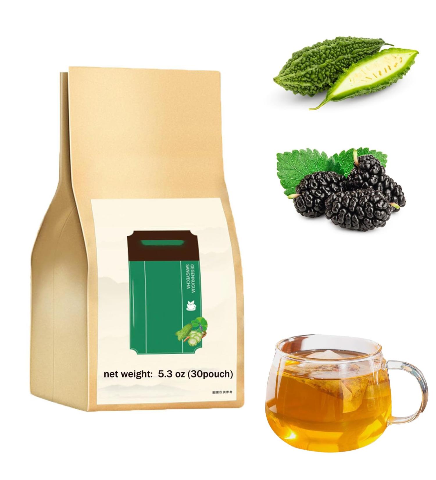 Bitter Melon and Mulberry Leaf Tea Bitter Gourd Mulberry Leaf Tea (1Box) - Buy Online on GoSupps.com
