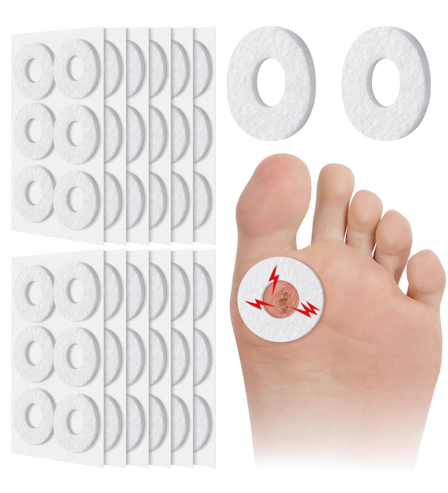 72 Round Callus Pads - Soft Felt Corn Cushions for Pain Relief | Adhesive Foot Care for Men and Women - Buy Online on GoSupps.com