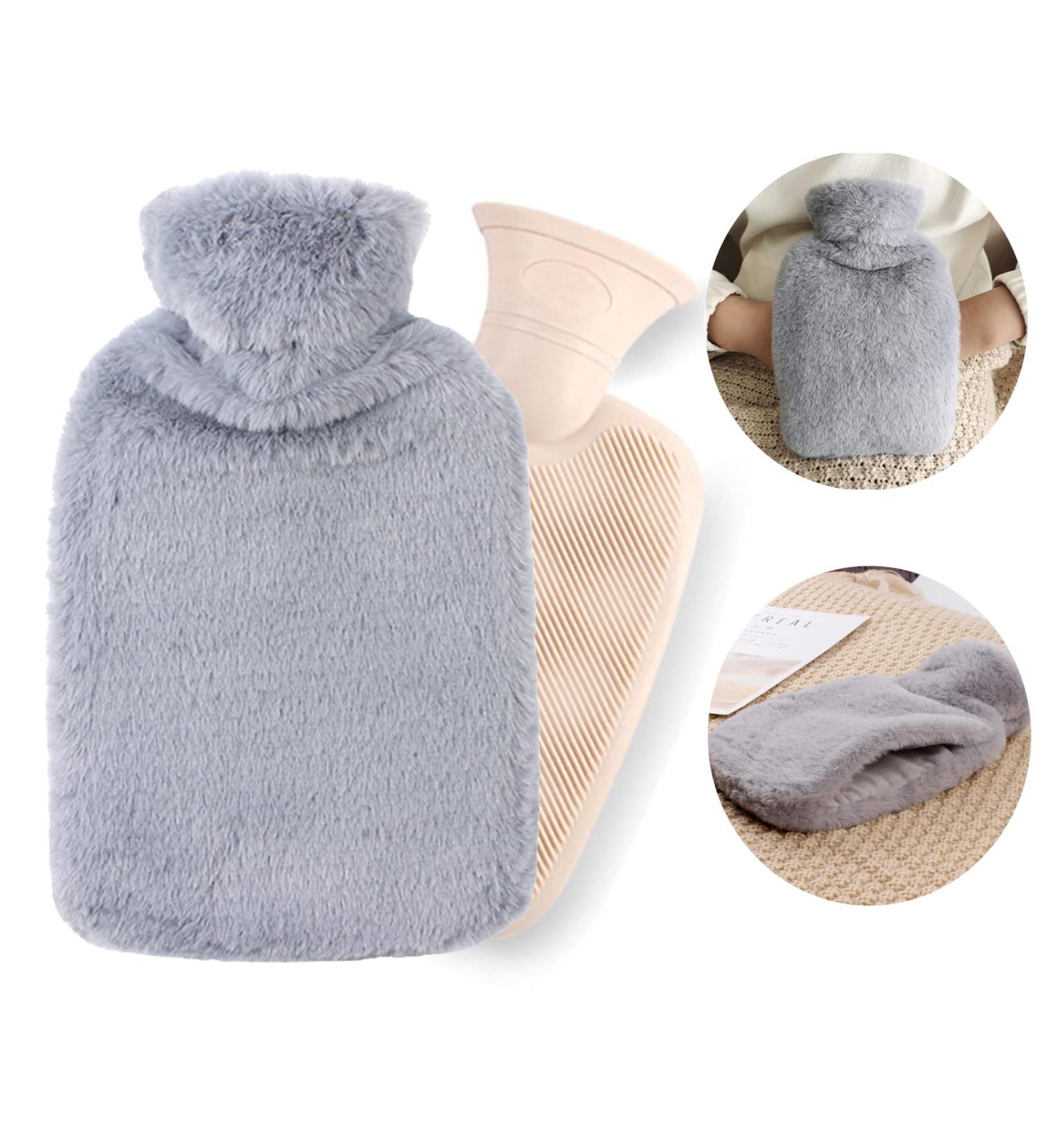 Cozy Up with Our 2L Natural Rubber Heat Bottle & Fluffy Cover | Perfect for Pain Relief & Comfort on Cold Nights - Buy Online on GoSupps.com