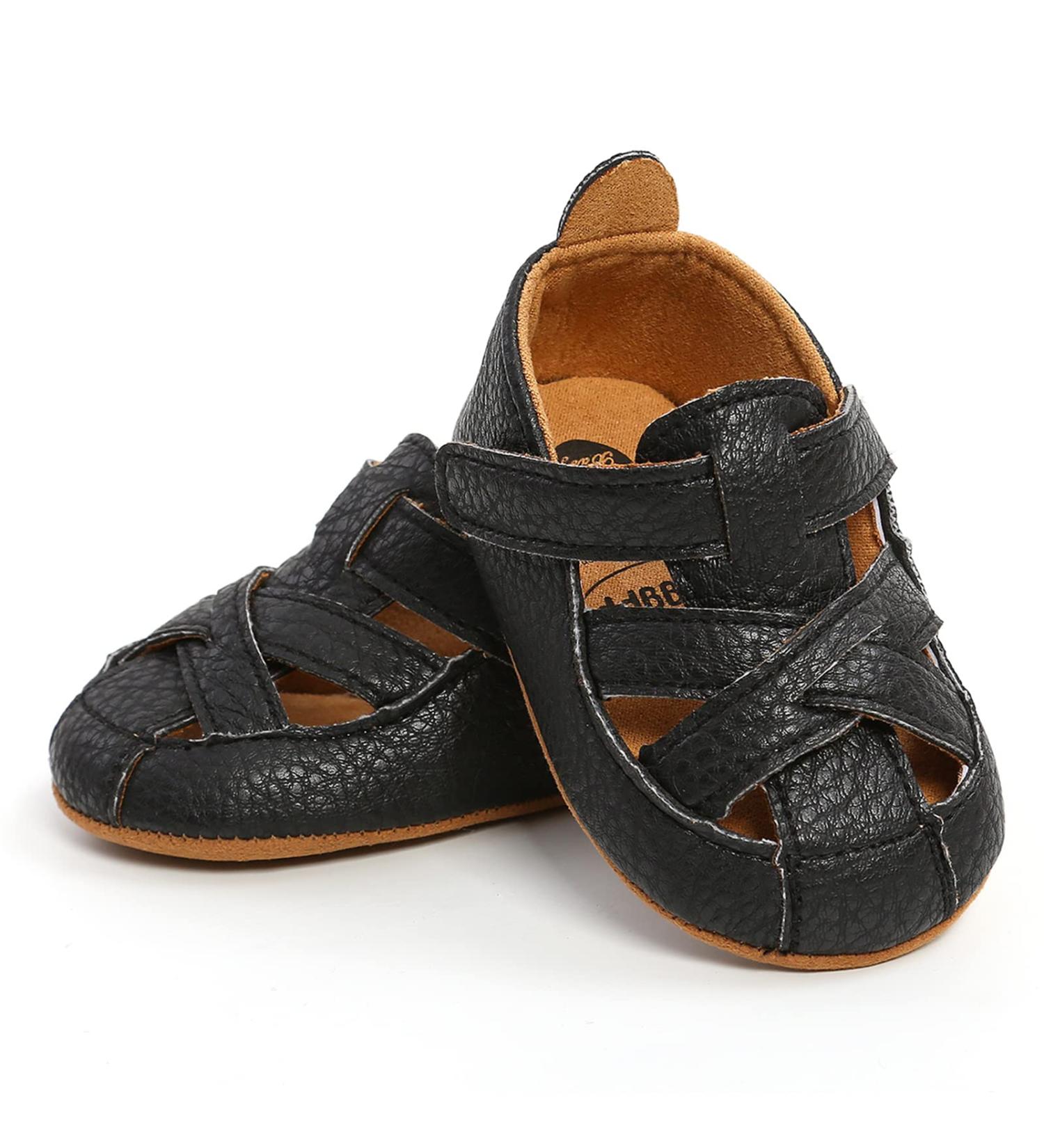 RVROVIC Infant Baby Sandals | Soft Anti-Slip Rubber Sole | Toddler First Walkers | 6-12 Months | Black - Buy Online on GoSupps.com