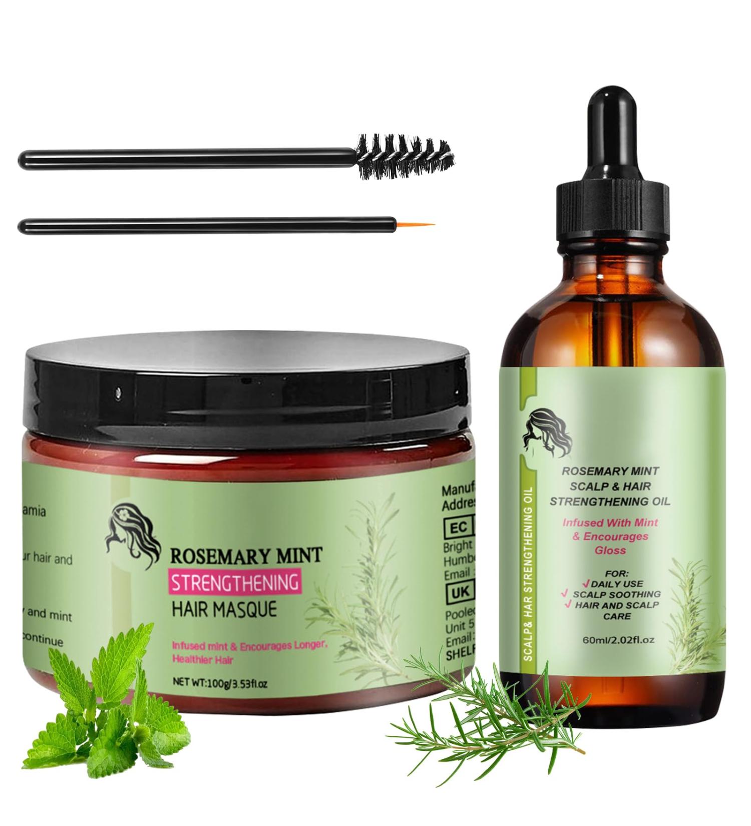  Booaee Organics - Pack of 2 fortifying masks with organic rosemary essential oil for dry hair - 100g and 60ml - Buy Online on GoSupps.com