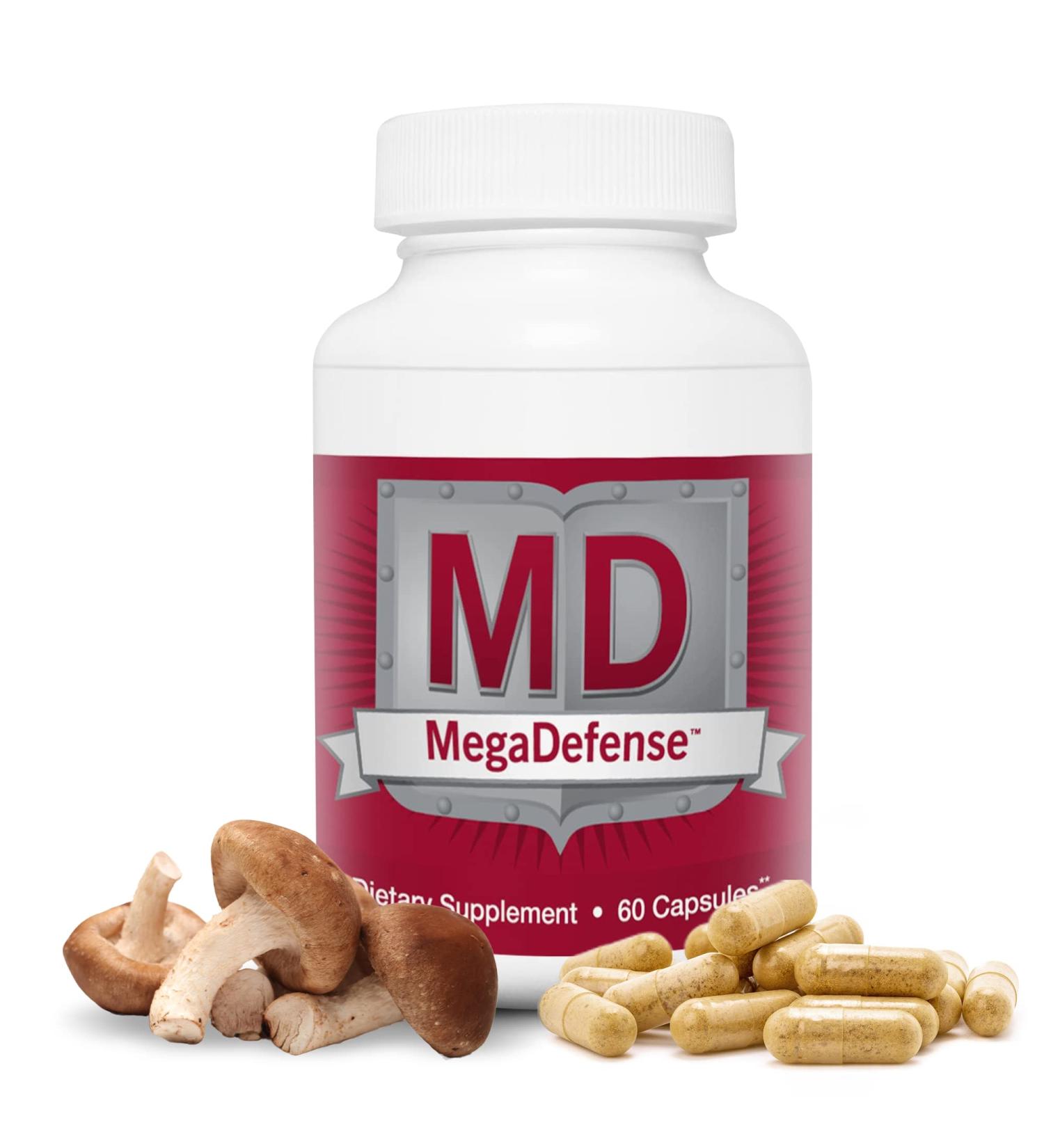 Waiora MegaDefense Mushroom Supplement - Daily Wellness Capsules with 6 Non-GMO Mushrooms - Reishi, Turkey Tail, Cordyceps, Maitake, Agaricus, Shiitake (60 Veggie Caps) - Buy Online on GoSupps.com