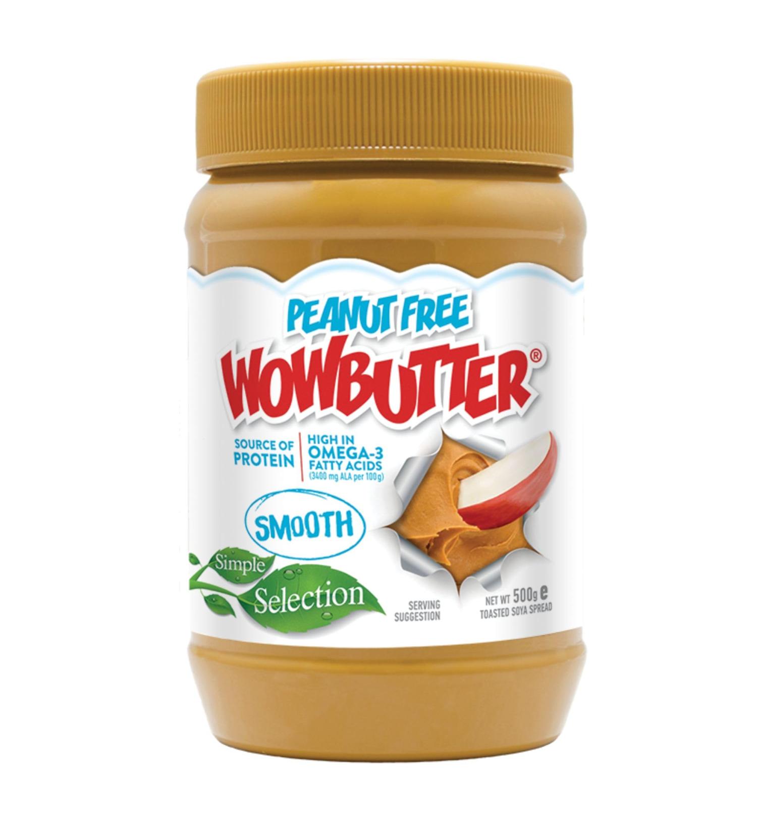 WOWBUTTER Smooth Toasted Soya Spread - Nut-Free Vegan Protein Spread - 500g - All-Natural, Halal & Kosher - Buy Online on GoSupps.com