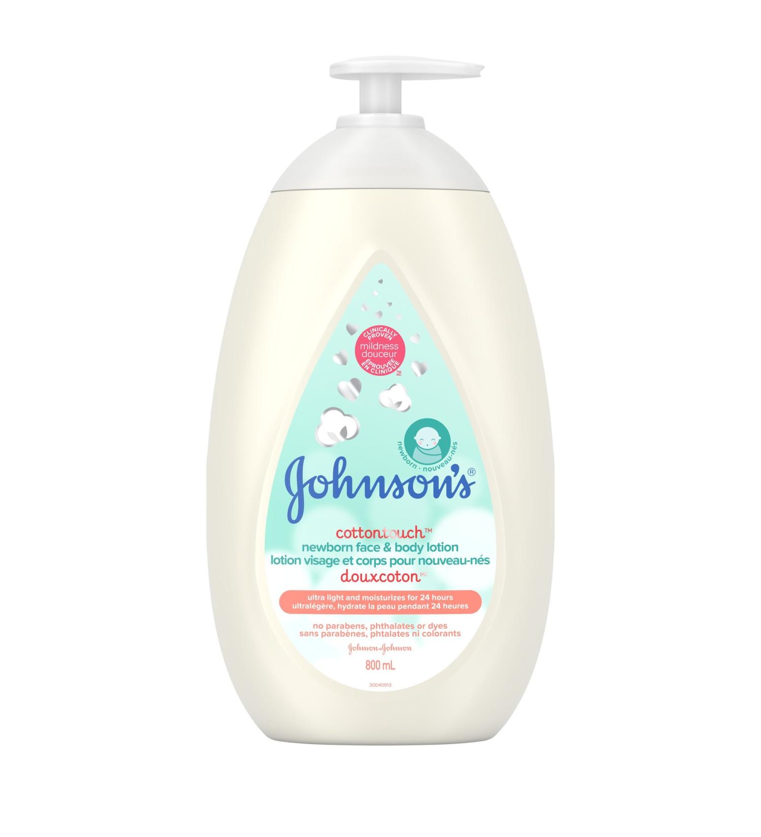 Johnson's Baby Newborn Face and Body Lotion CottonTouch Cream Hypoallergenic and Paraben-Free Moisturization for Baby's Sensitive Skin Made with Real Cotton 800ml Lotion 800 ml (Pack of 1) - Buy Online on GoSupps.com
