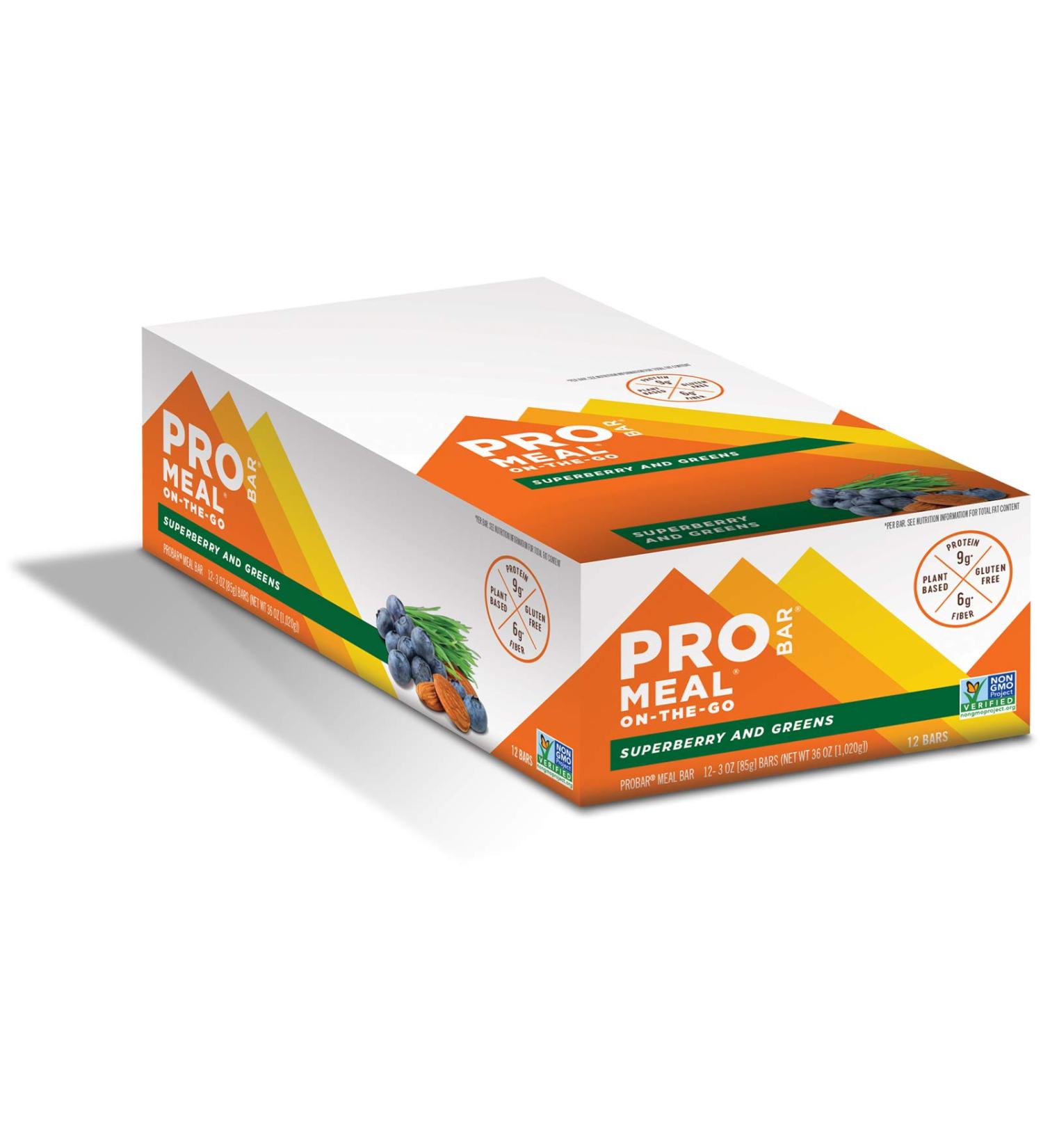 PROBAR Superberry & Greens - Non-GMO, Gluten-Free Meal Bar | Healthy Plant-Based Energy (12 Count) - Buy Online on GoSupps.com
