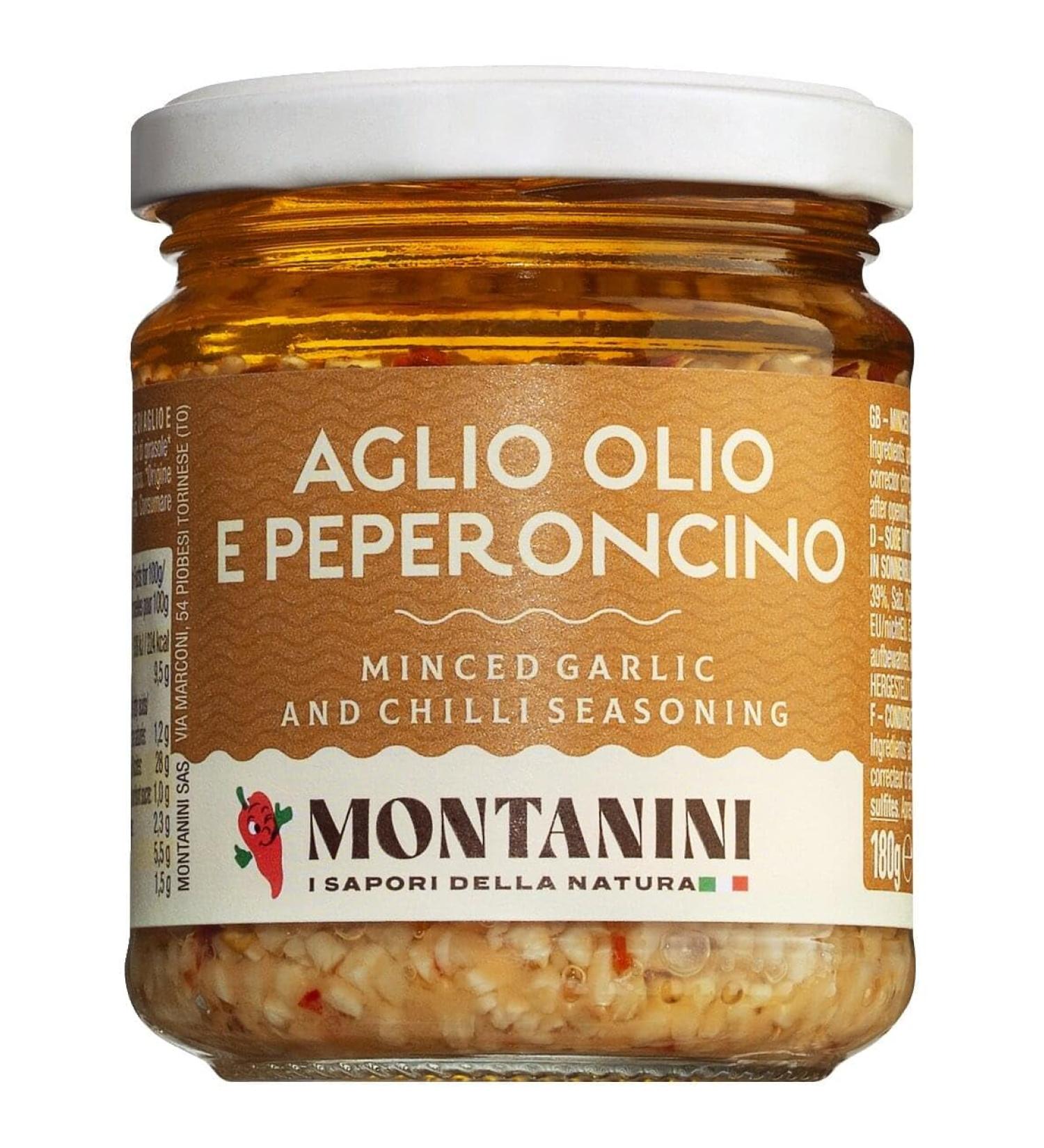 Montanini | Chopped garlic marinated with oil and chilli Aglio olio e peperoncino