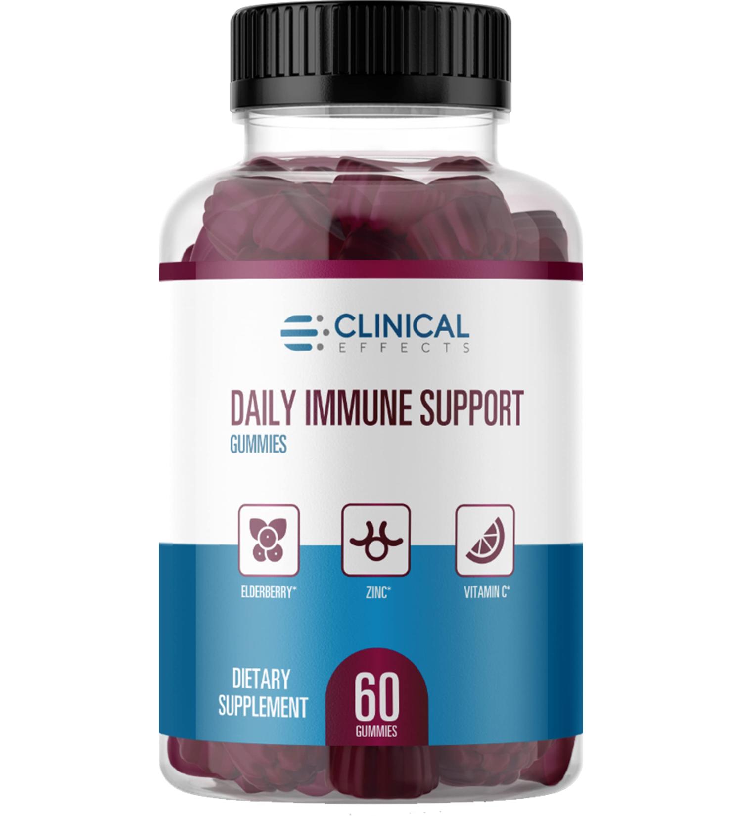Daily Immune Support Elderberry Gummies with Zinc & Vitamin C - 60 Gummies for Adults - Immunity Defense Support - Made in the USA - Buy Online on GoSupps.com