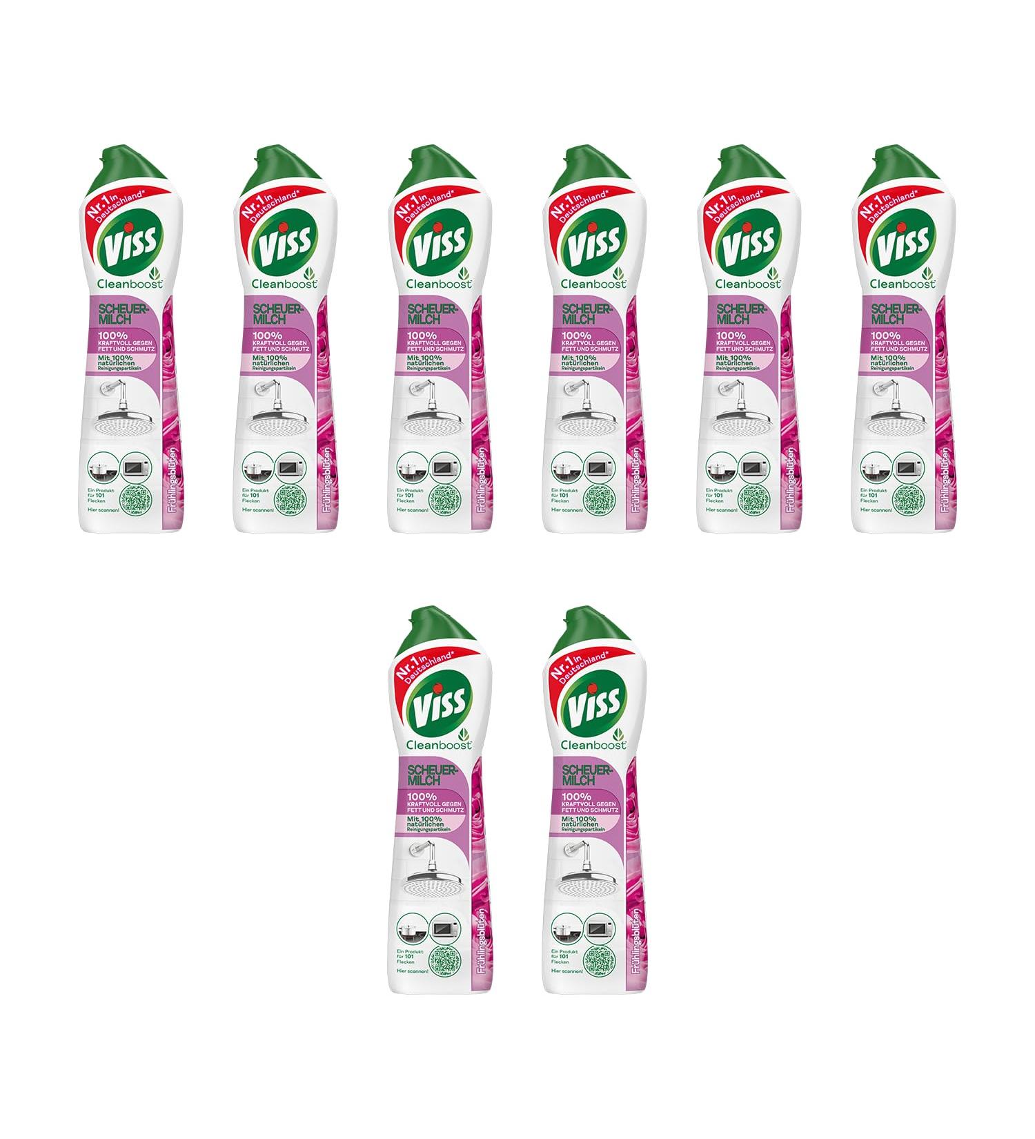 8x VISS Cleanboost Selpin Milk Spring Flowers - Powerful 100% Natural Cleaning Agent 500ml - Effective Against Fat & Dirt - International Shipping - Buy Online on GoSupps.com