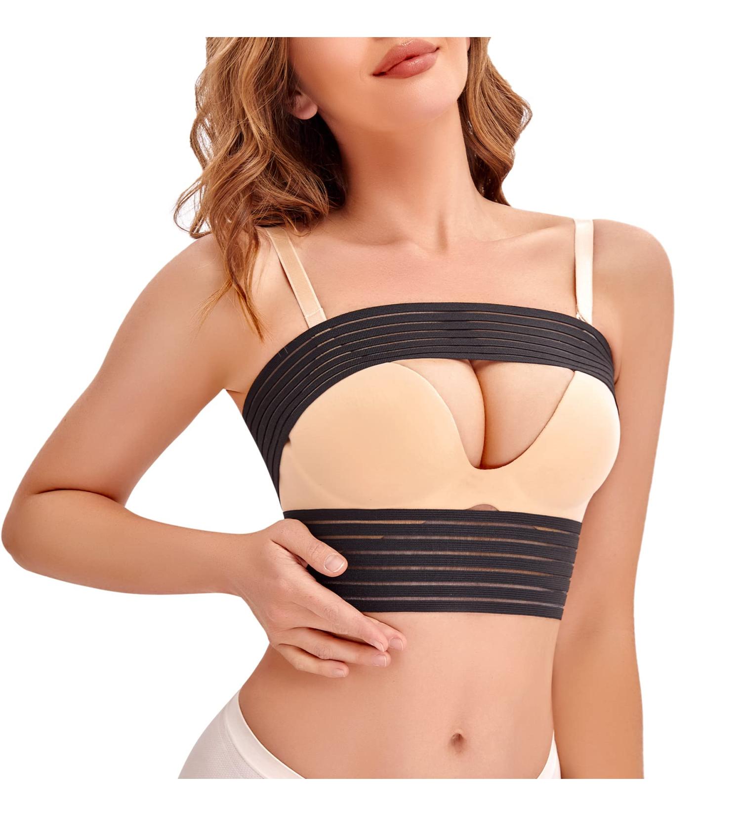 SCARBORO Breast Bands for Women | Post Surgery Implant Stabilizer & Compression Support | Medical Chest Band for Large Breasts | Exercise Ready - Medium-Large Black - Buy Online on GoSupps.com