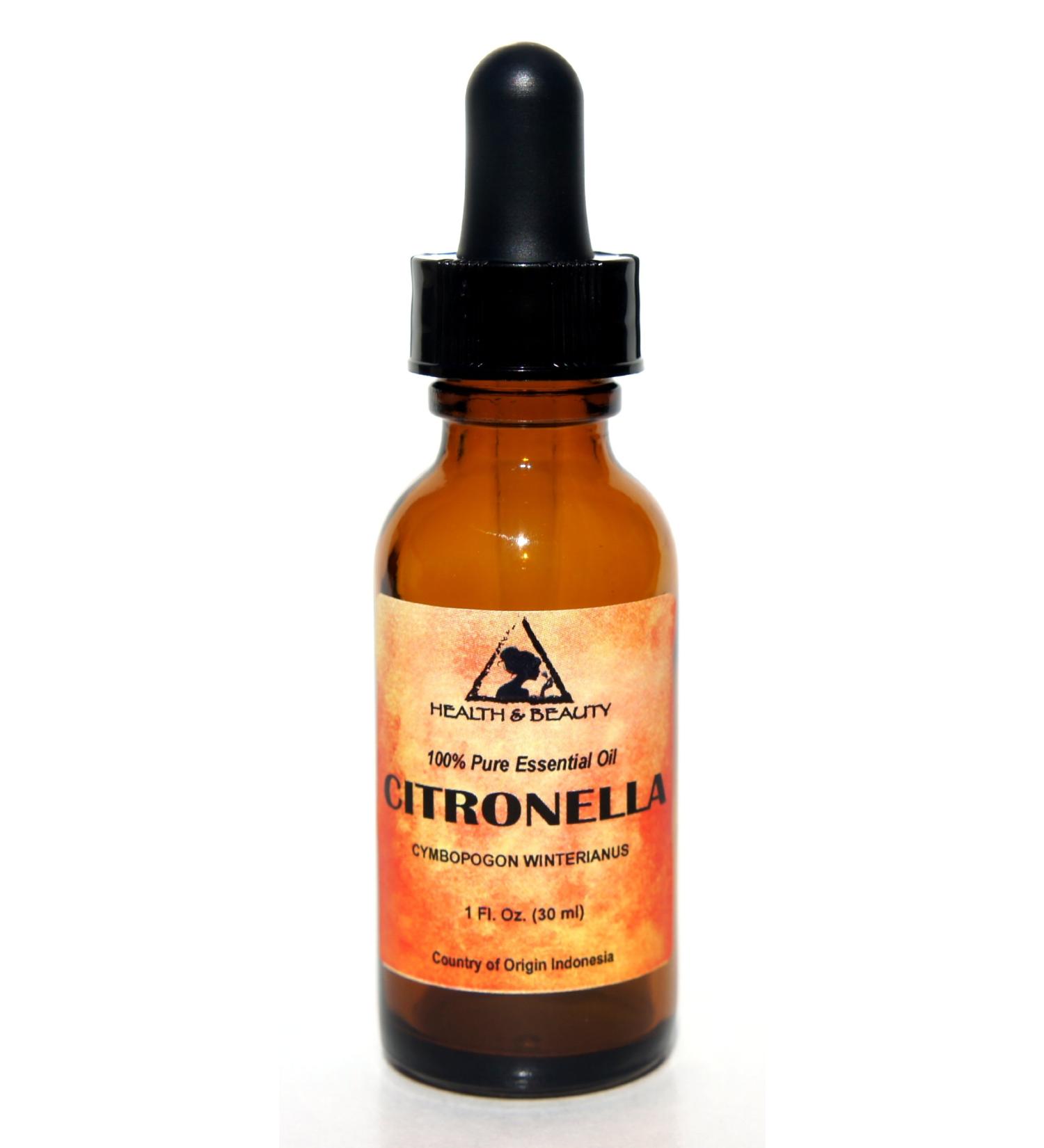 Citronella Essential Oil Aromatherapy Therapeutic Grade 100% Pure Natural 1 oz 30 ml with Glass Dropper - Buy Online on GoSupps.com