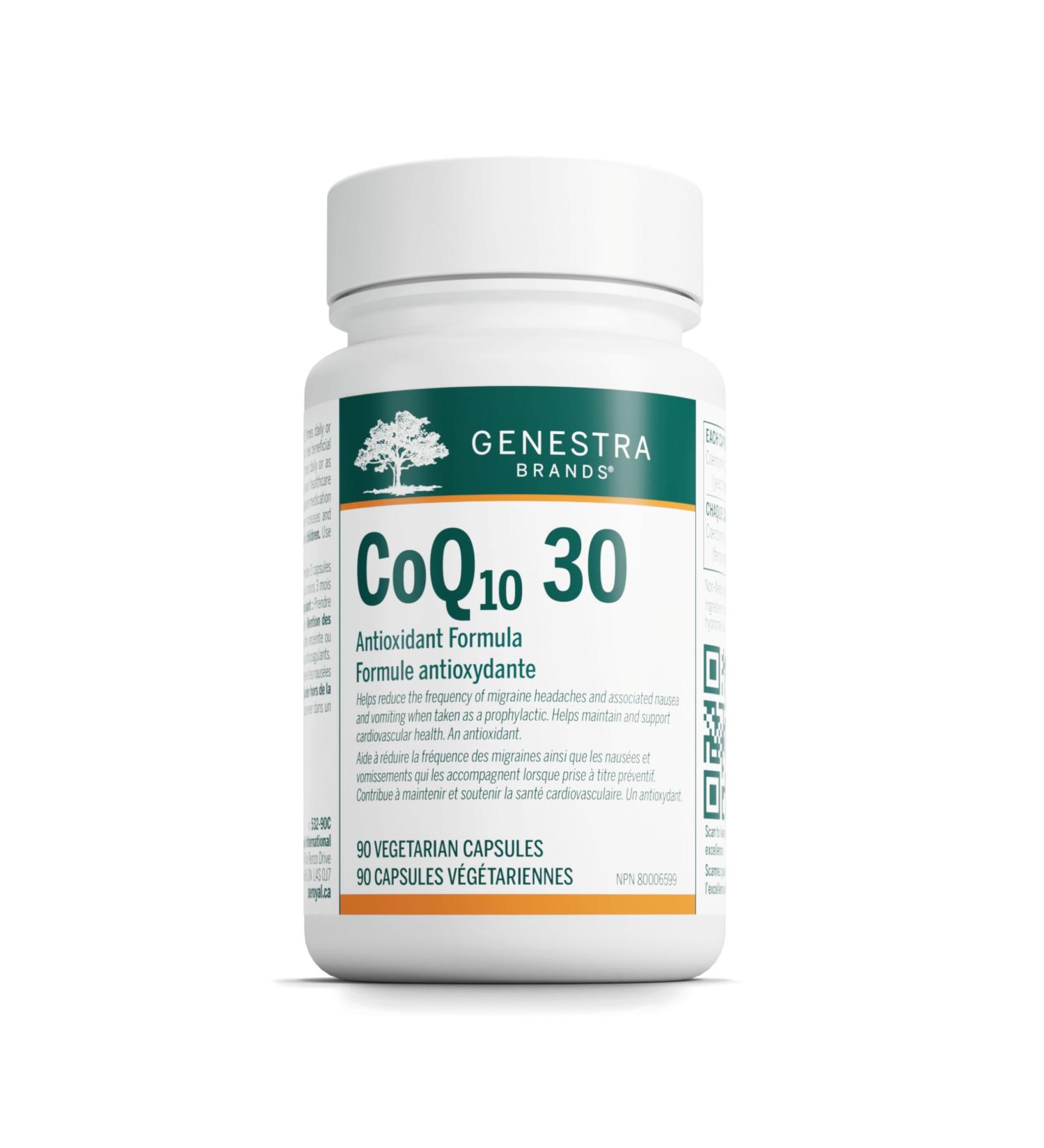 Genestra Brands CoQ10 30 | Coenzyme Q10 Antioxidant Formula Supplement | 90 Vegetable Capsules - Buy Online on GoSupps.com
