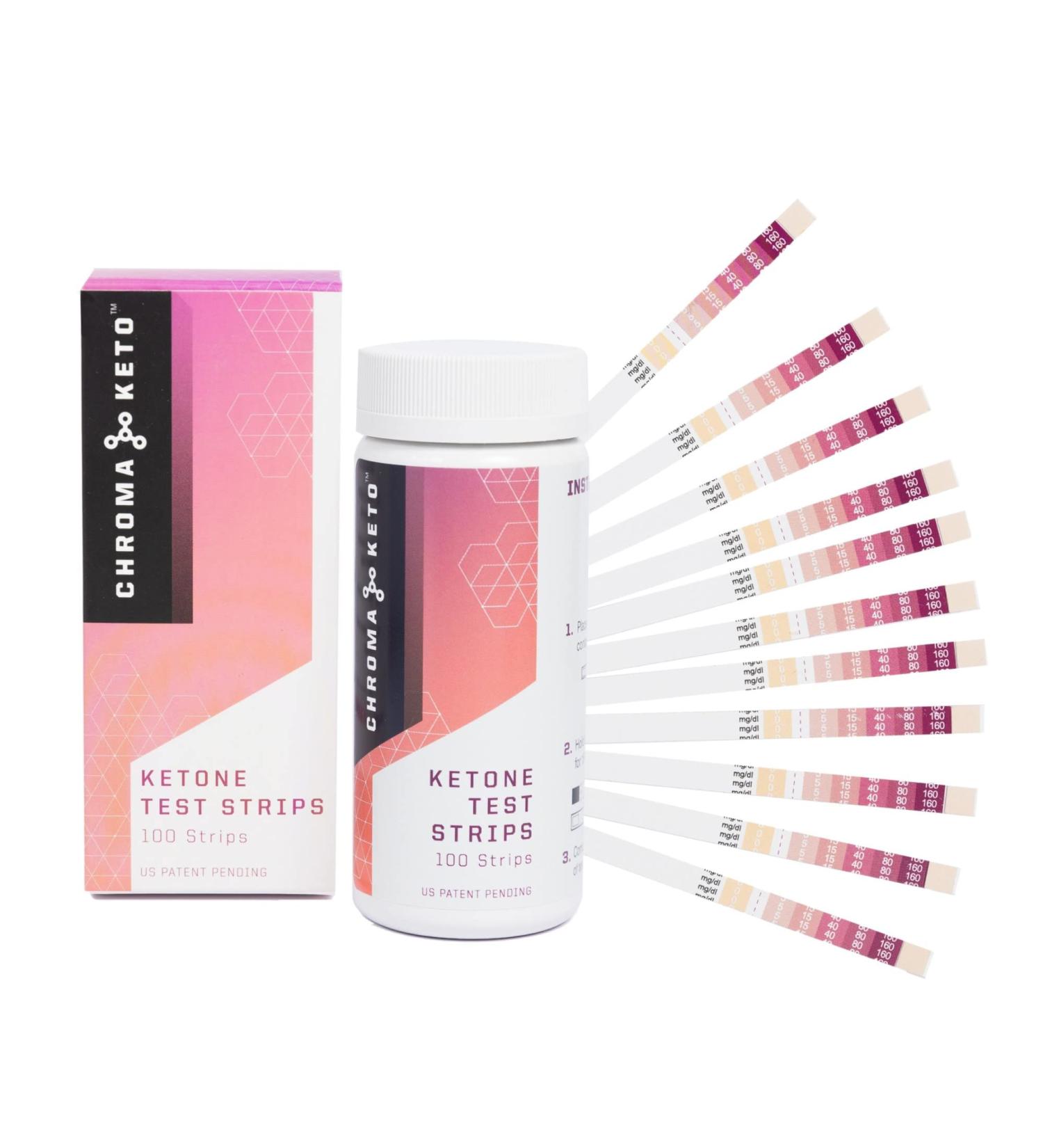 Chroma Keto Ketone Testing Strips - Accurate Urinalysis for Ketosis, Paleo & Low-Carb Diets - Buy Online on GoSupps.com